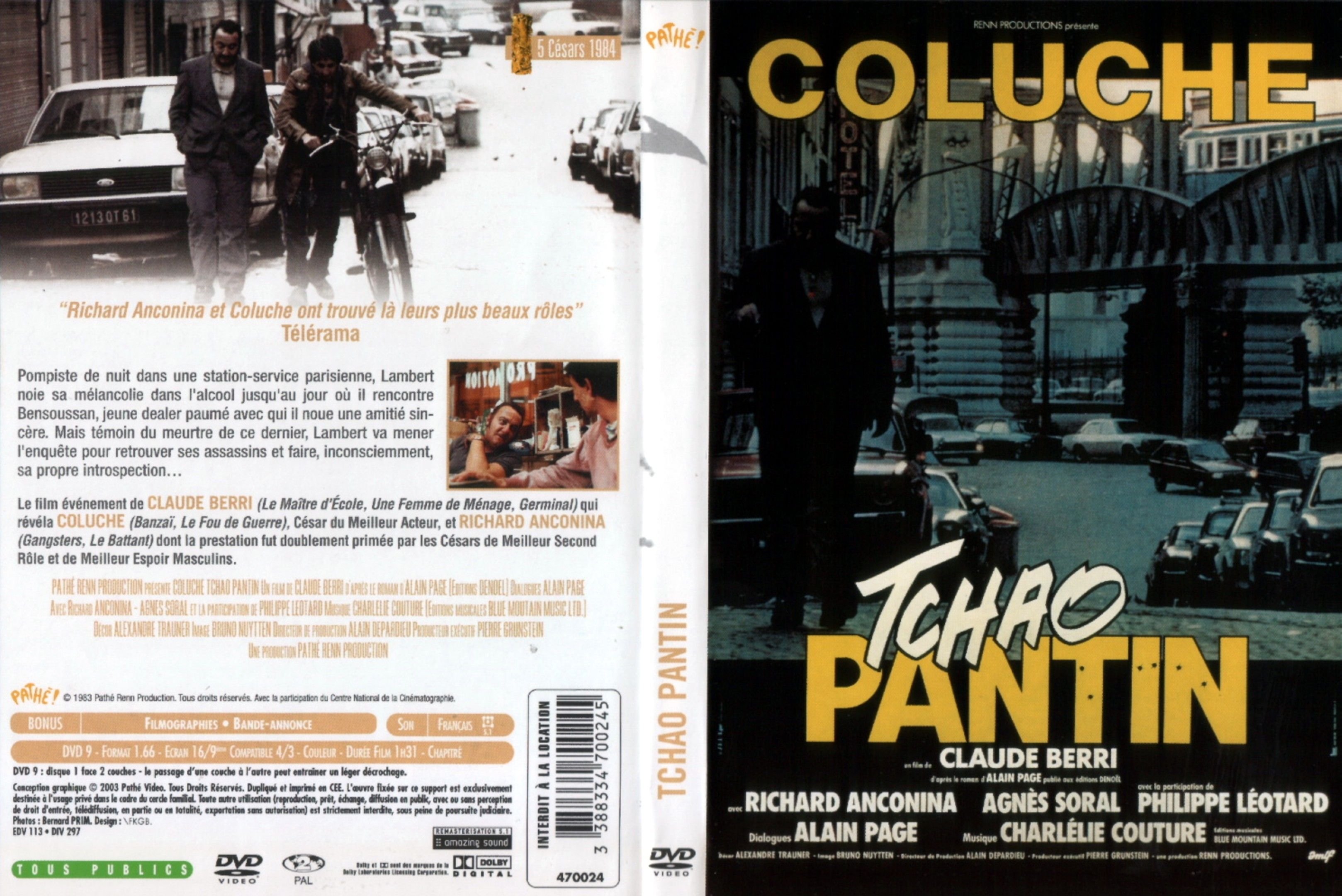 Jaquette DVD Tchao Pantin
