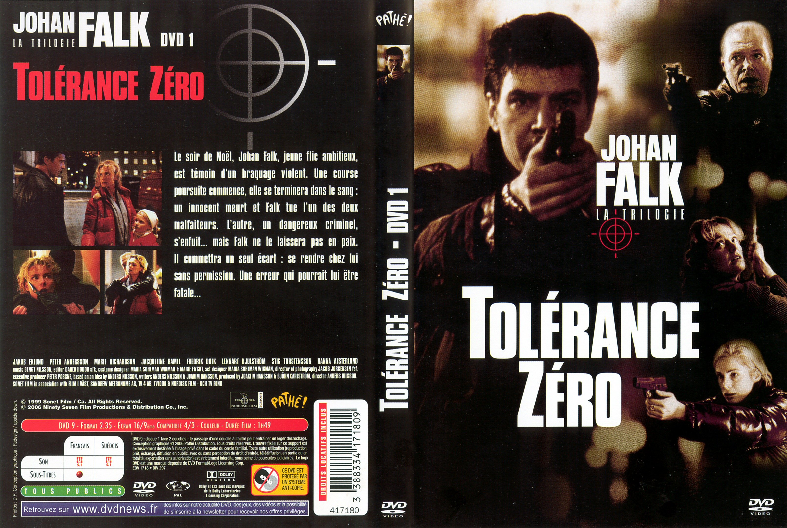Jaquette DVD Tolerance Zero (Johan Falk)