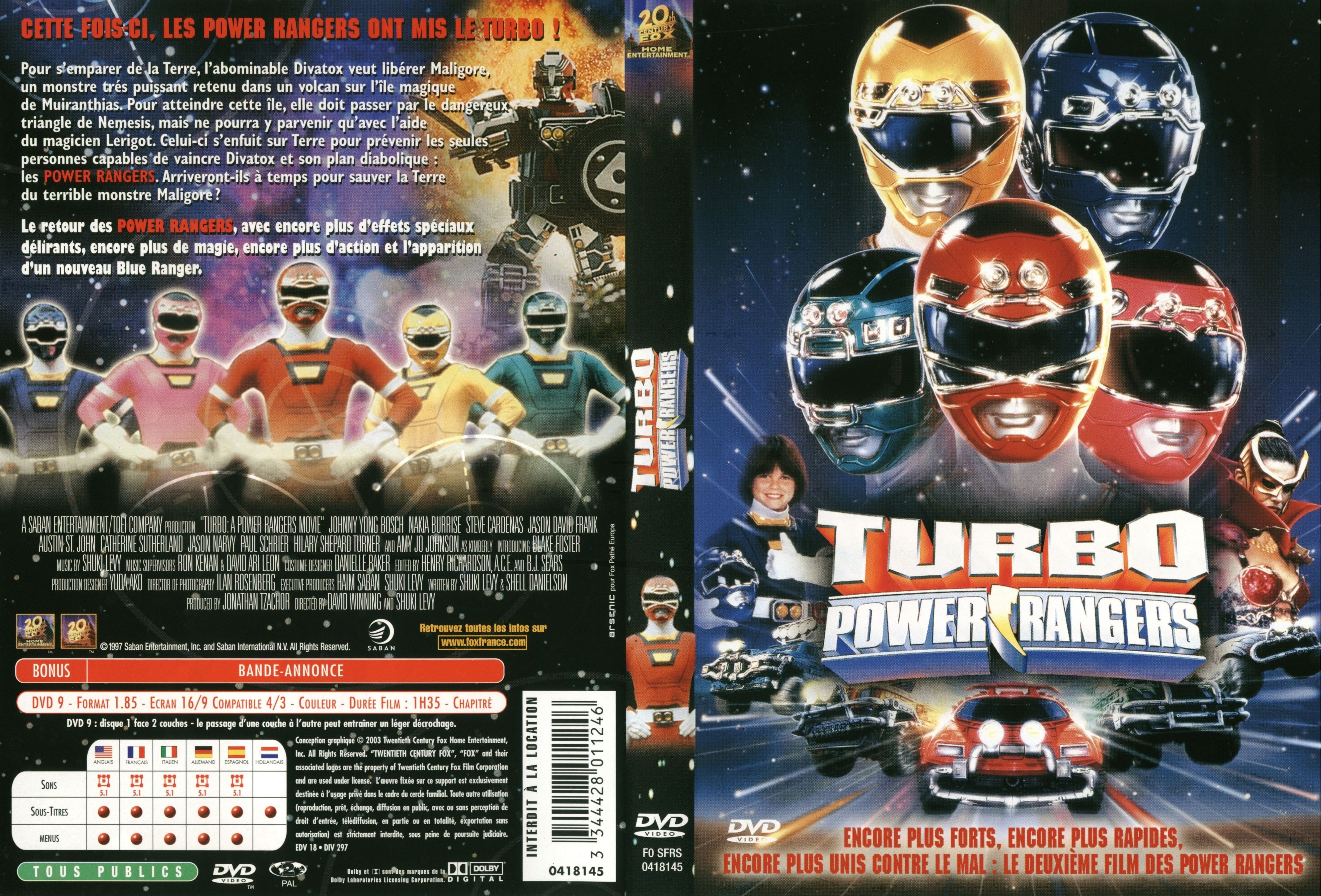 Jaquette DVD Turbo power rangers