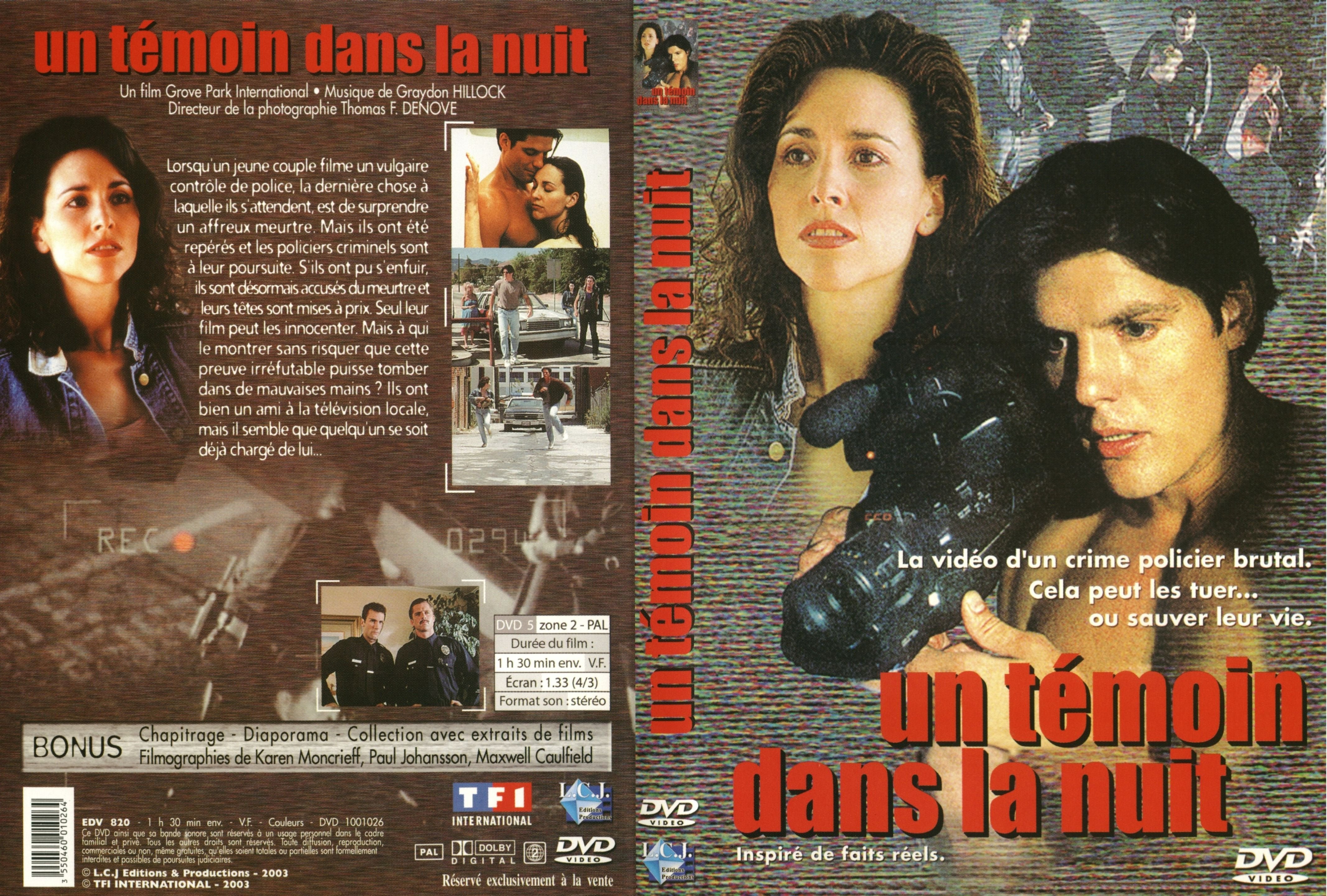 Jaquette DVD Un tmoin dans la nuit