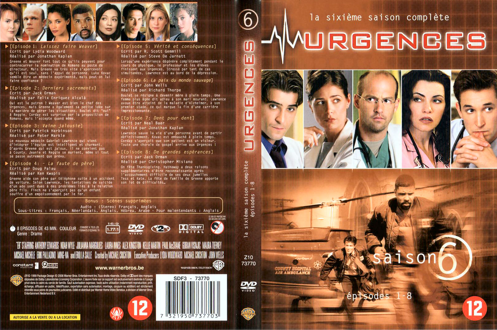 Jaquette DVD Urgences saison 6 vol 1