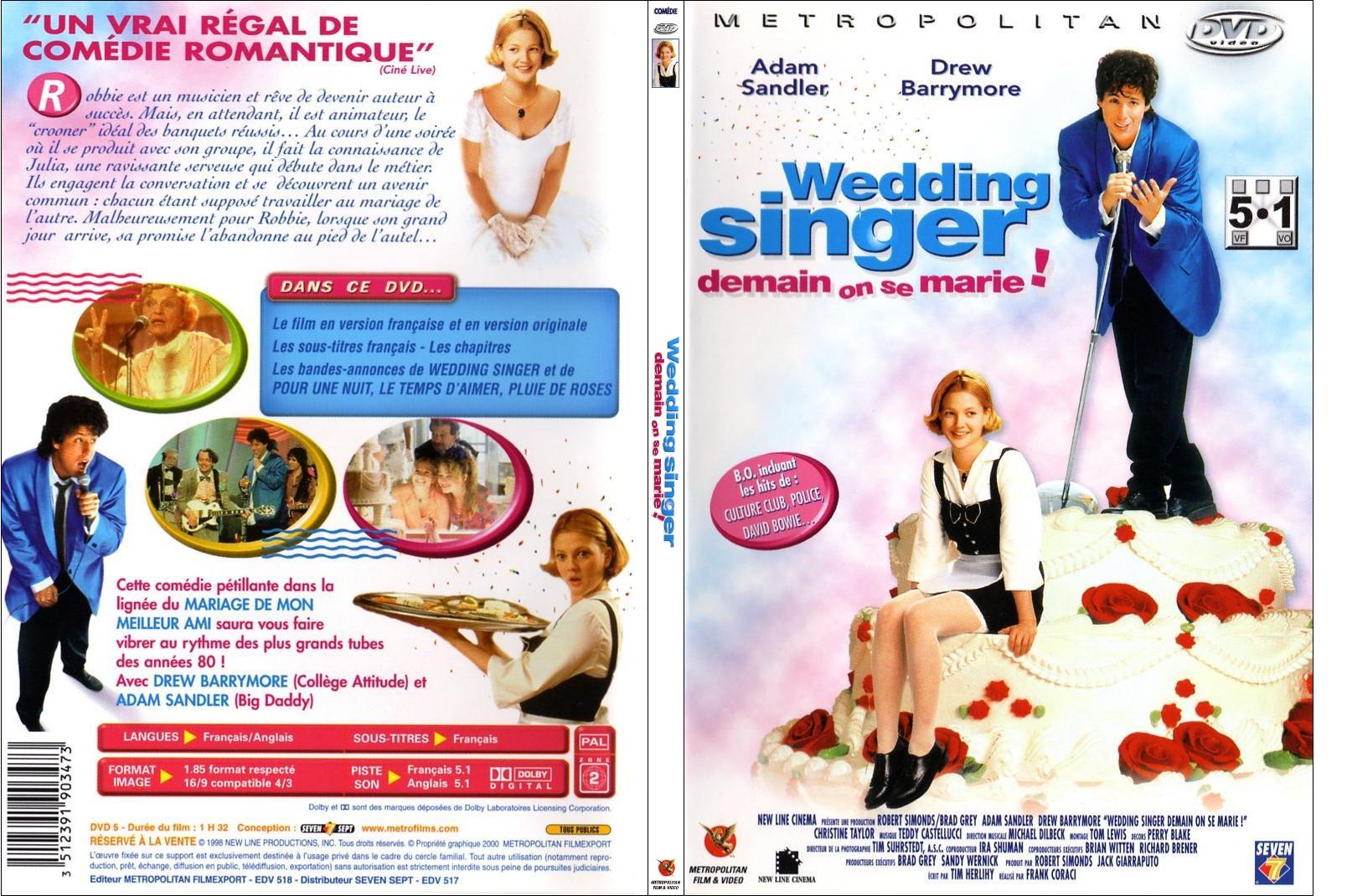 Jaquette DVD Wedding singer - SLIM