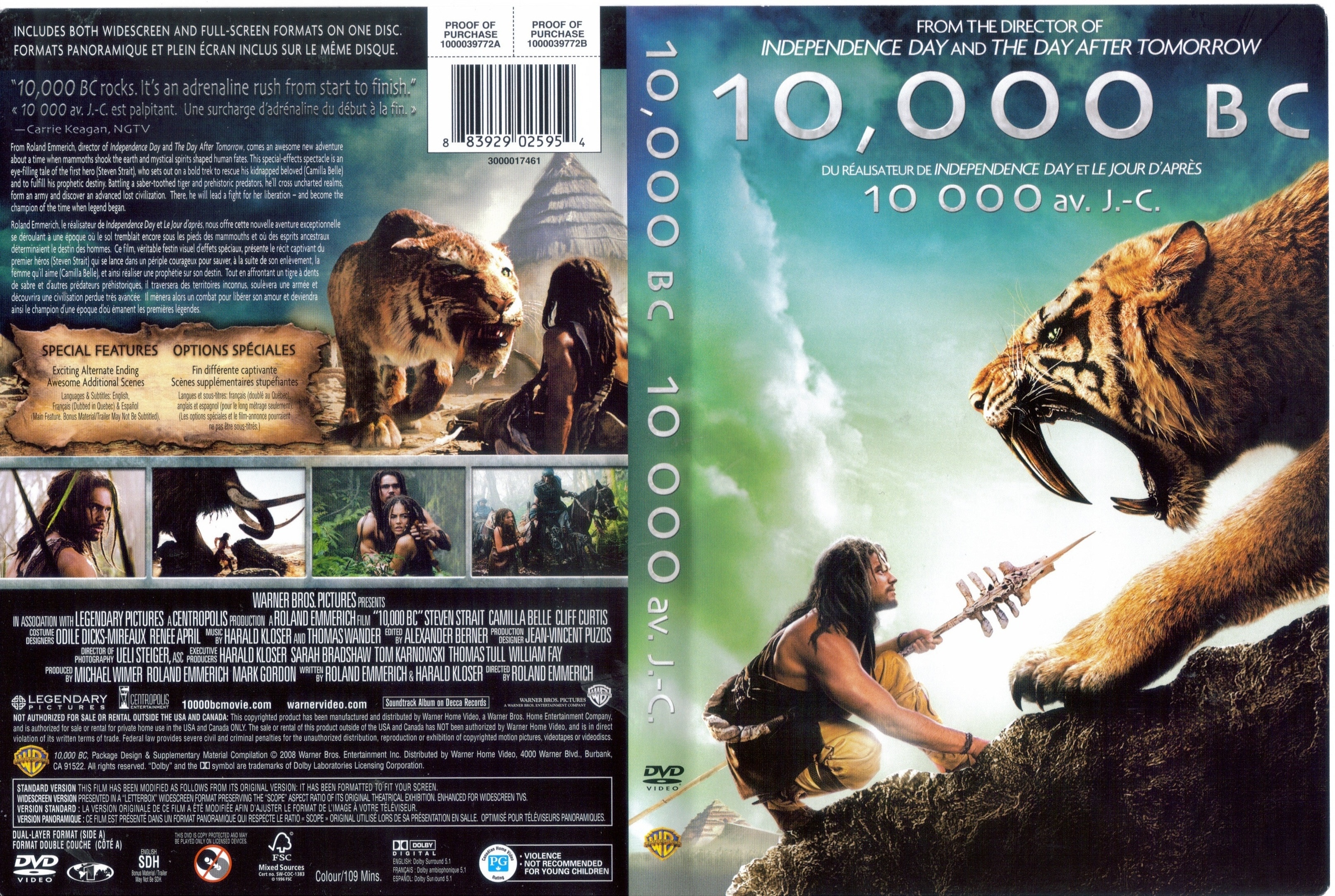 Jaquette DVD 10,000 B-C  - 10 000 (Canadienne)