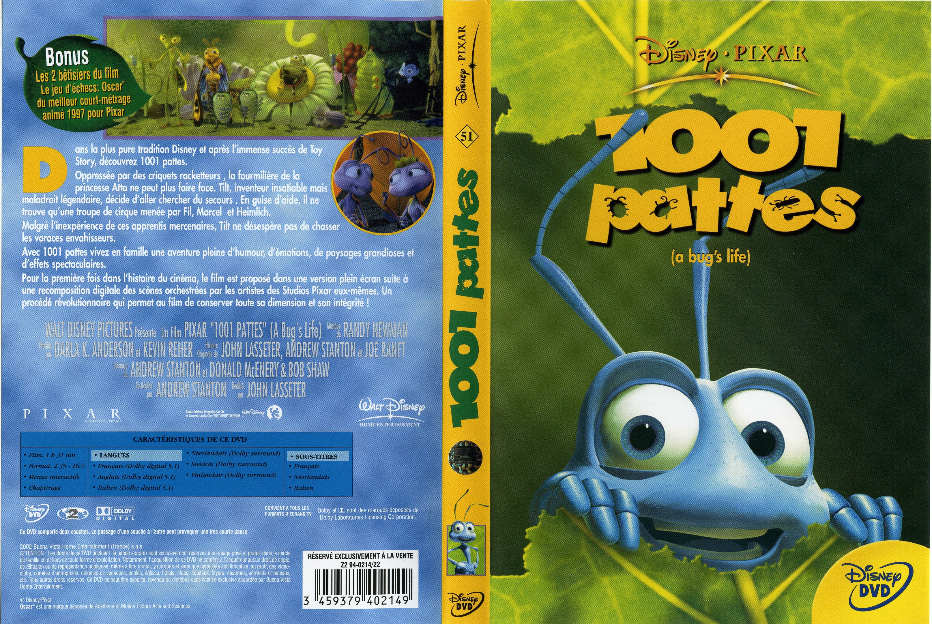 Jaquette DVD 1001 pattes