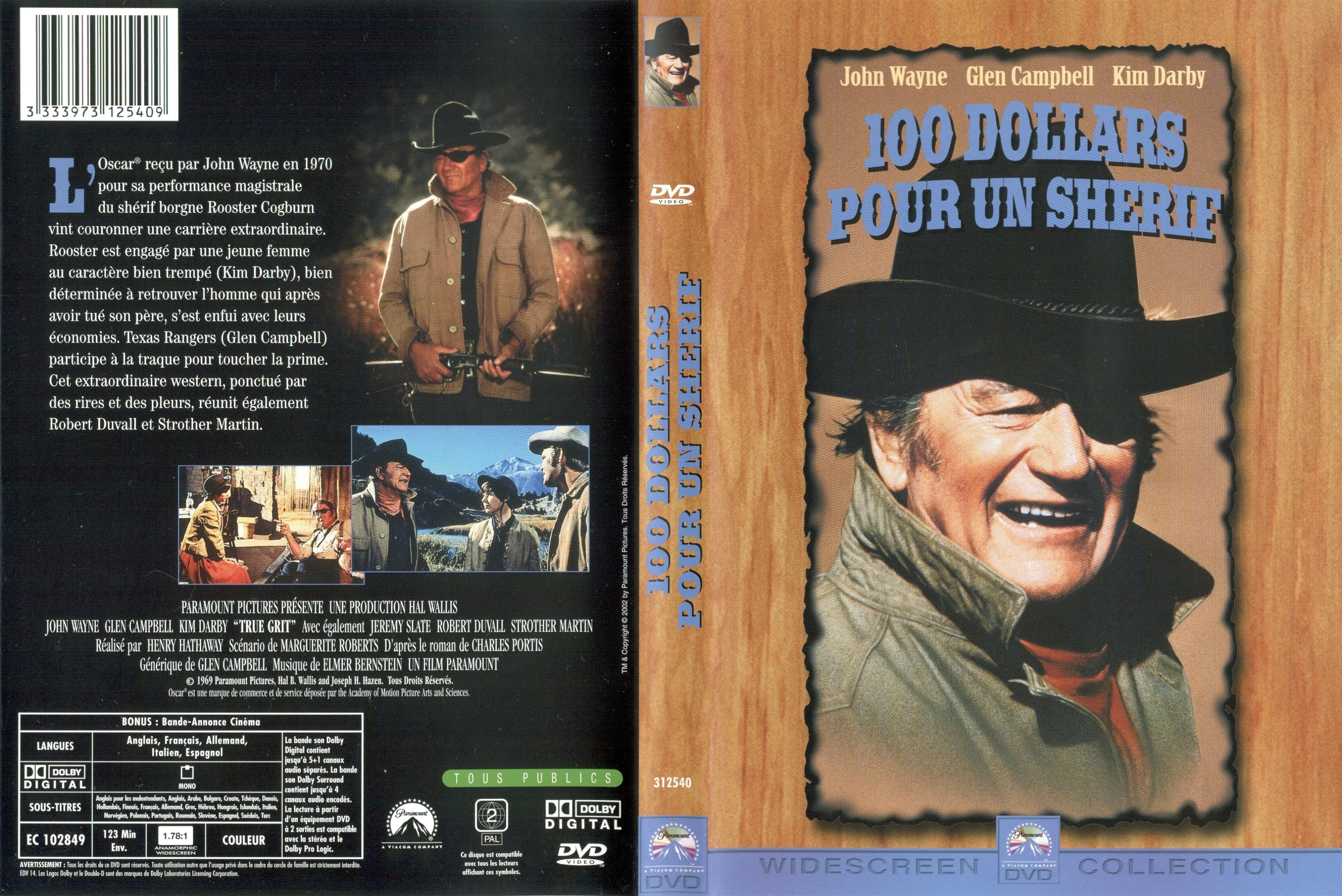 Jaquette DVD 100 dollars pour un sherif