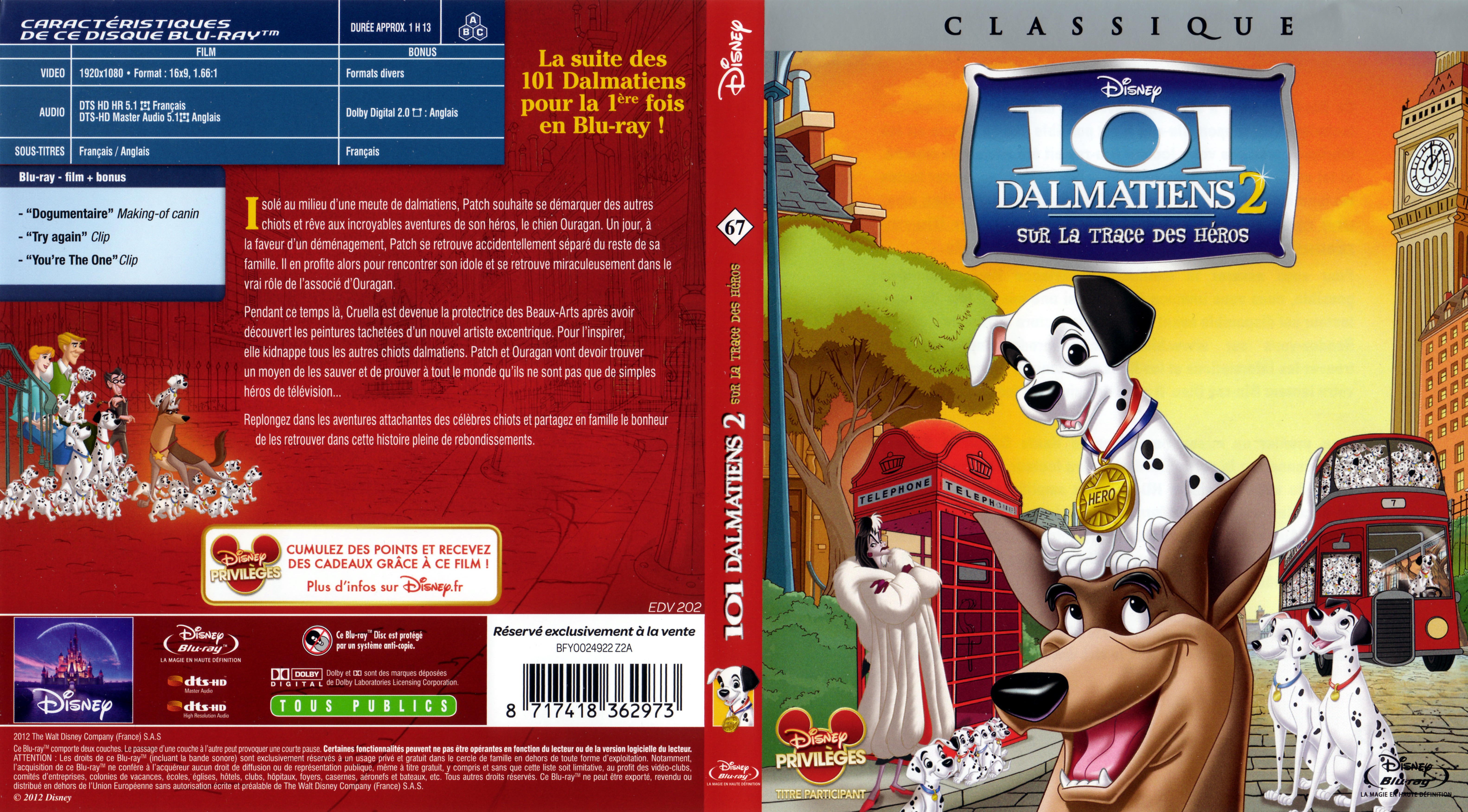 Jaquette DVD 101 Dalmatiens 2 (BLU-RAY)