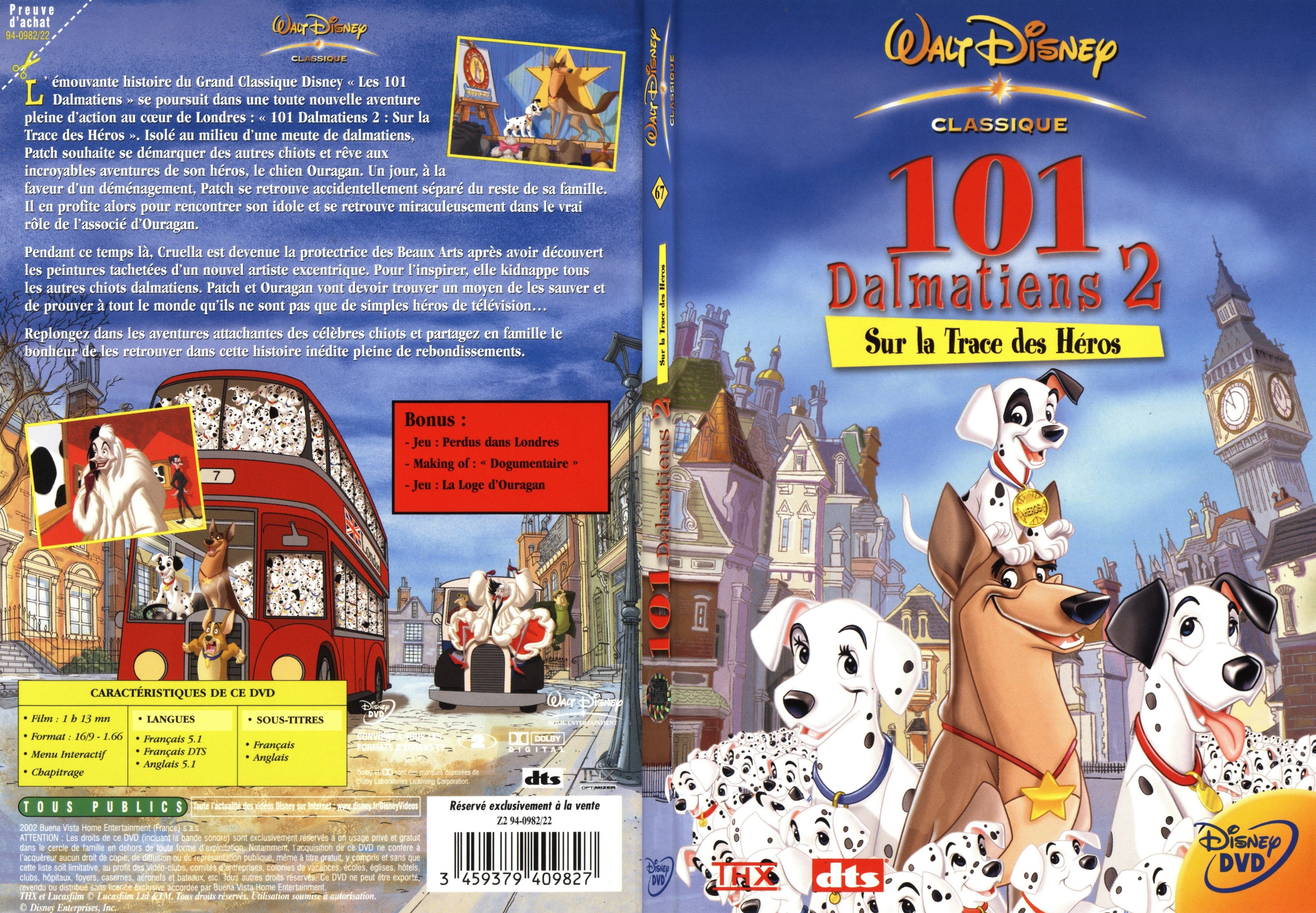 Jaquette DVD 101 dalmatiens 2 - SLIM