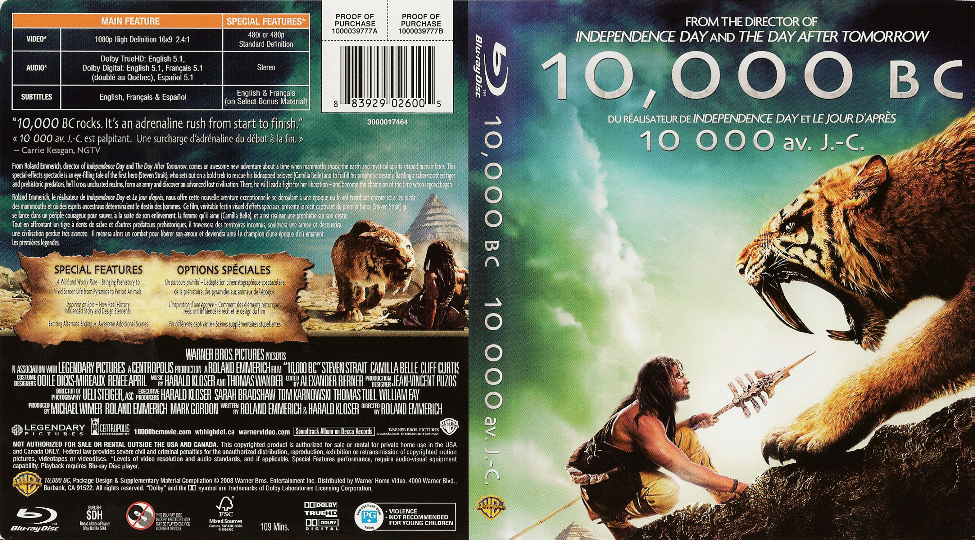 Jaquette DVD 10 000 (BLU-RAY) Zone 1