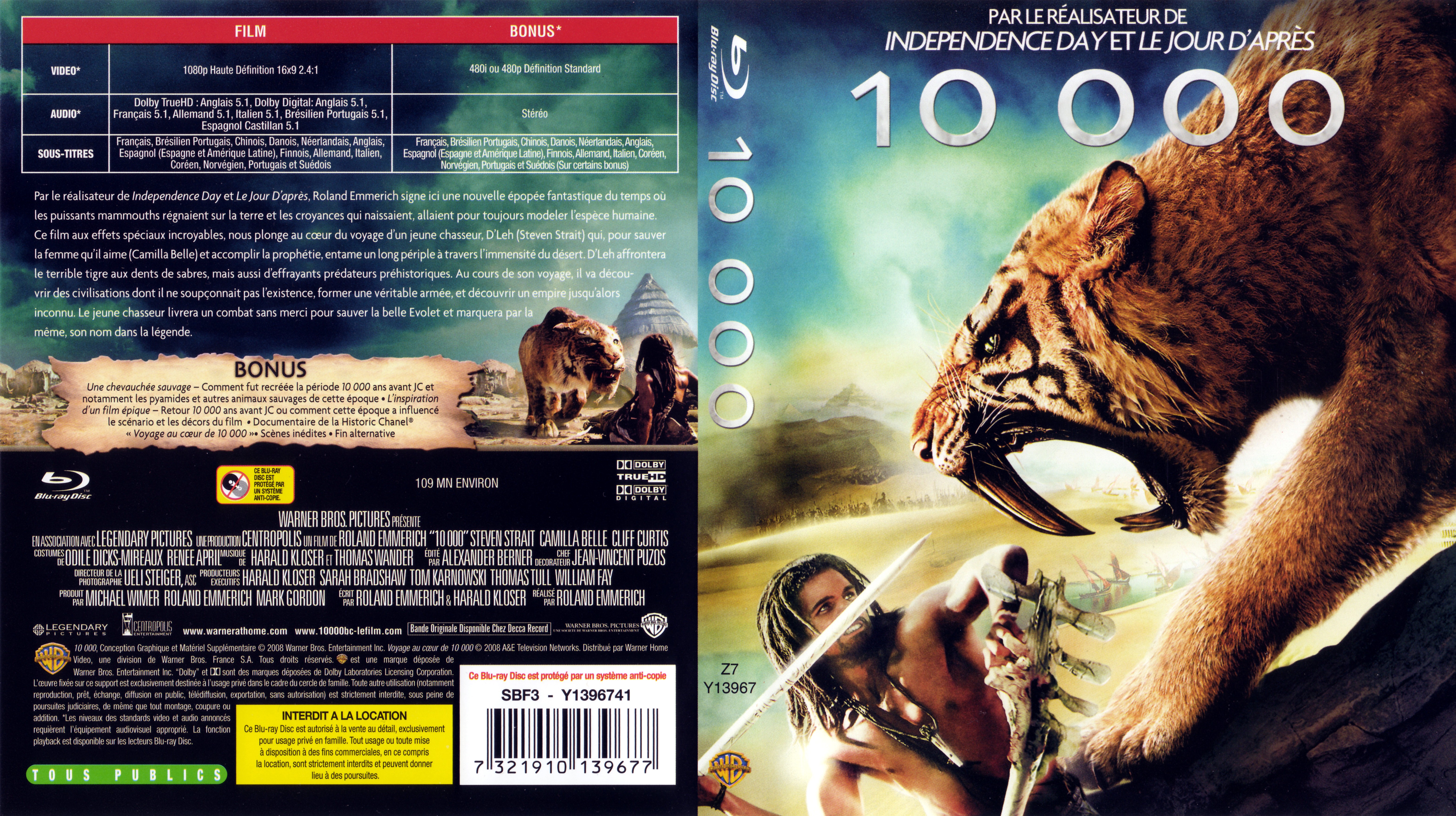 Jaquette DVD 10 000 (BLU-RAY) v2