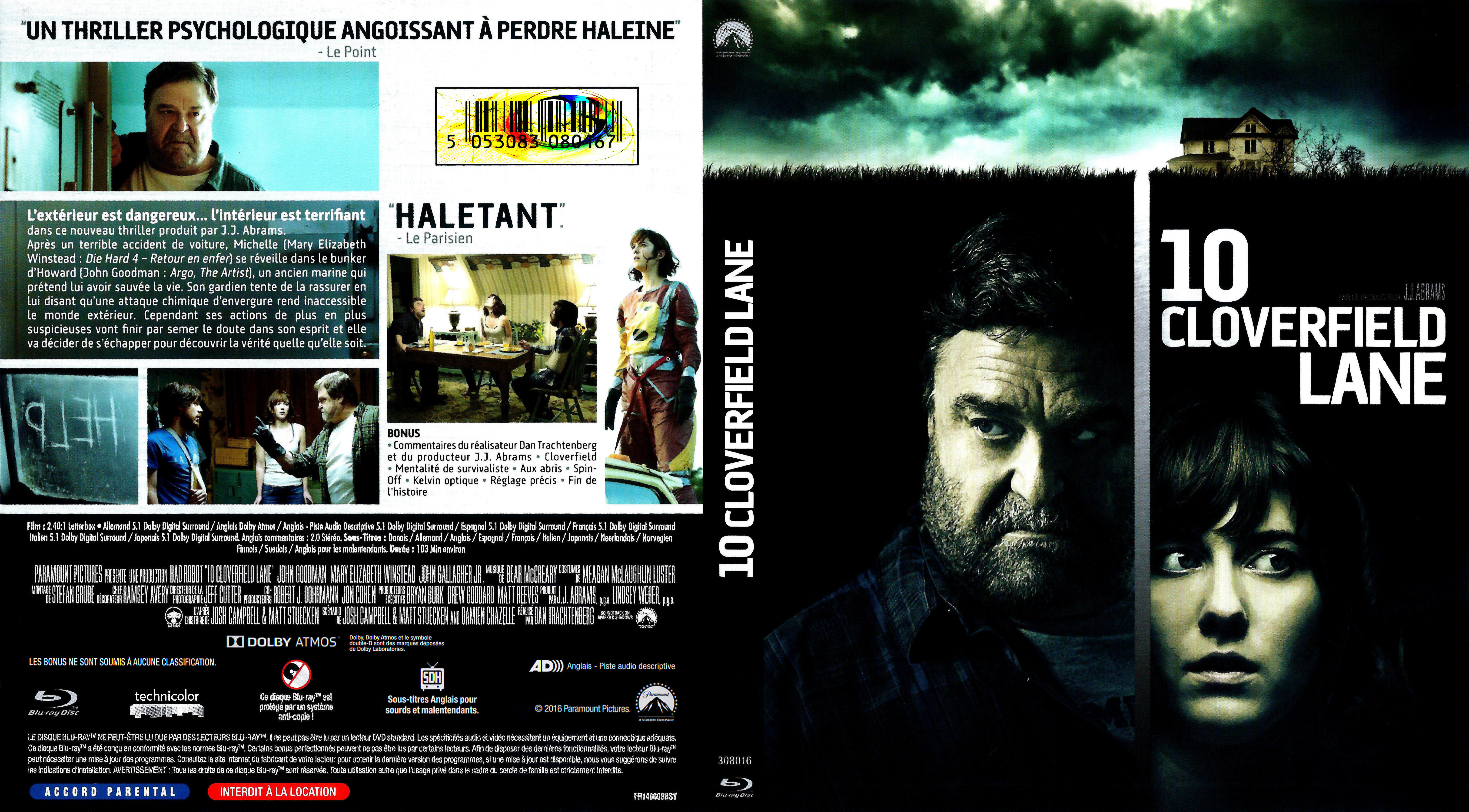 Jaquette DVD 10 Cloverfield lane (BLU-RAY)