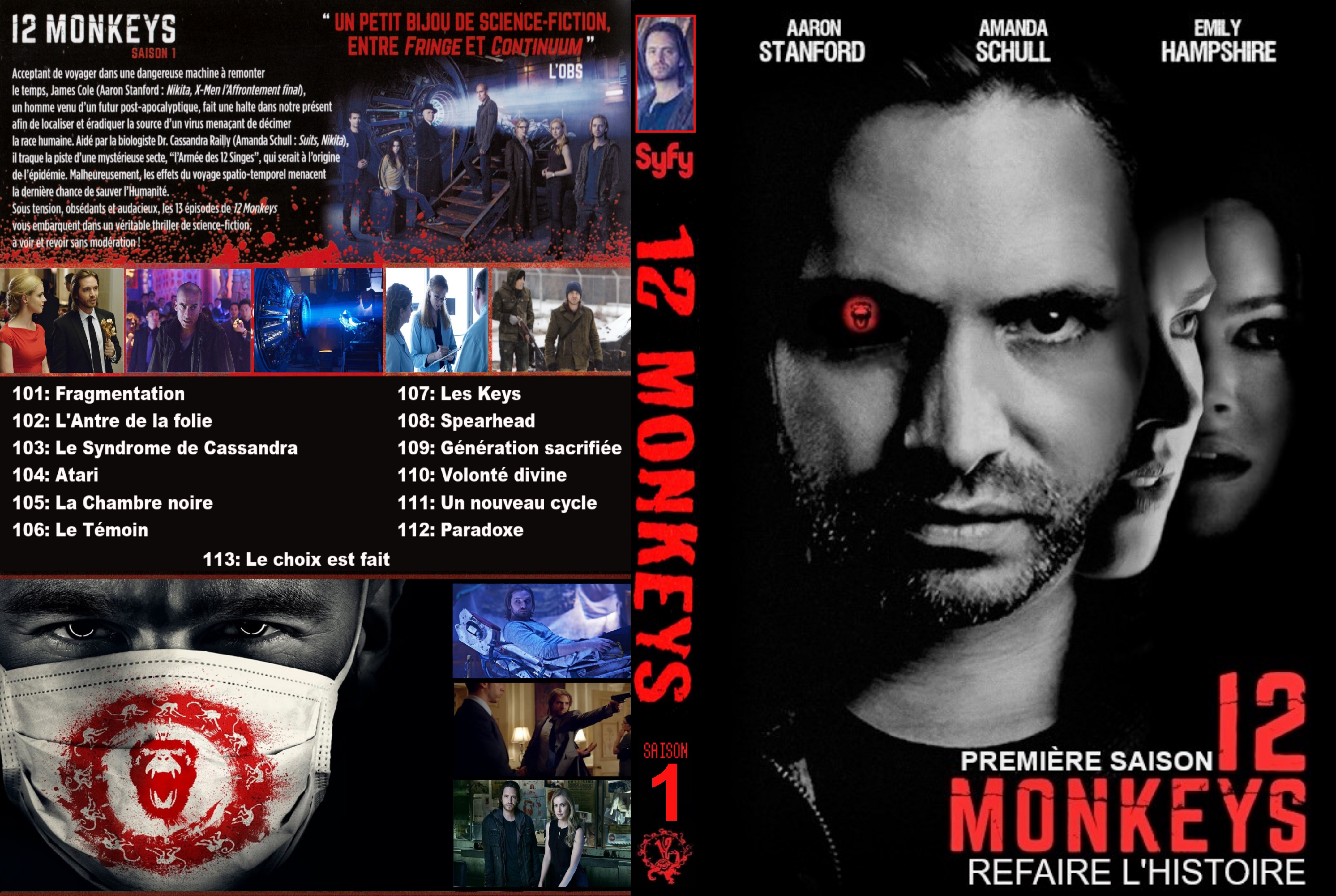 Jaquette DVD 12 Monkeys Saison 01 custom