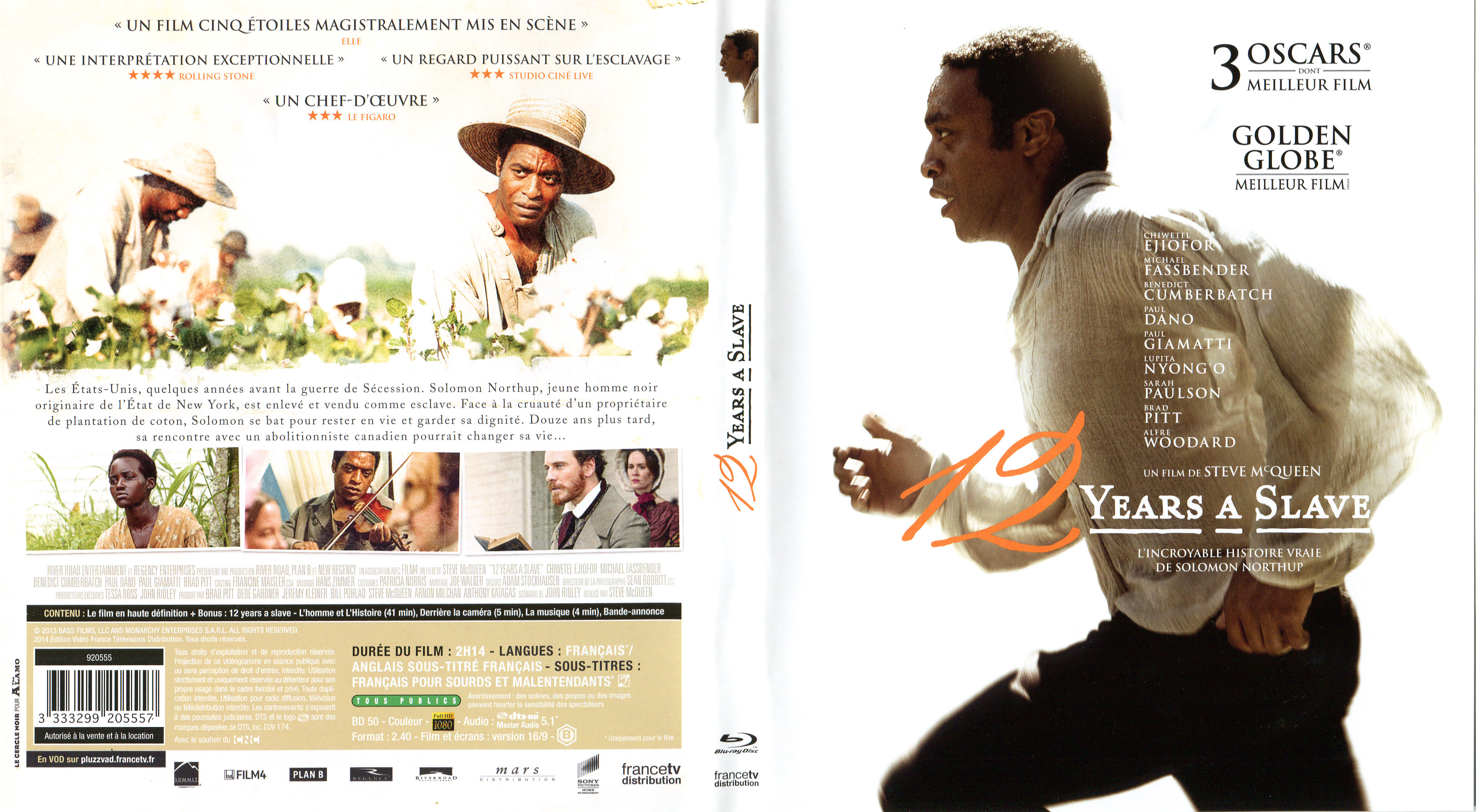 Jaquette DVD 12 Years a Slave (BLU-RAY) v2