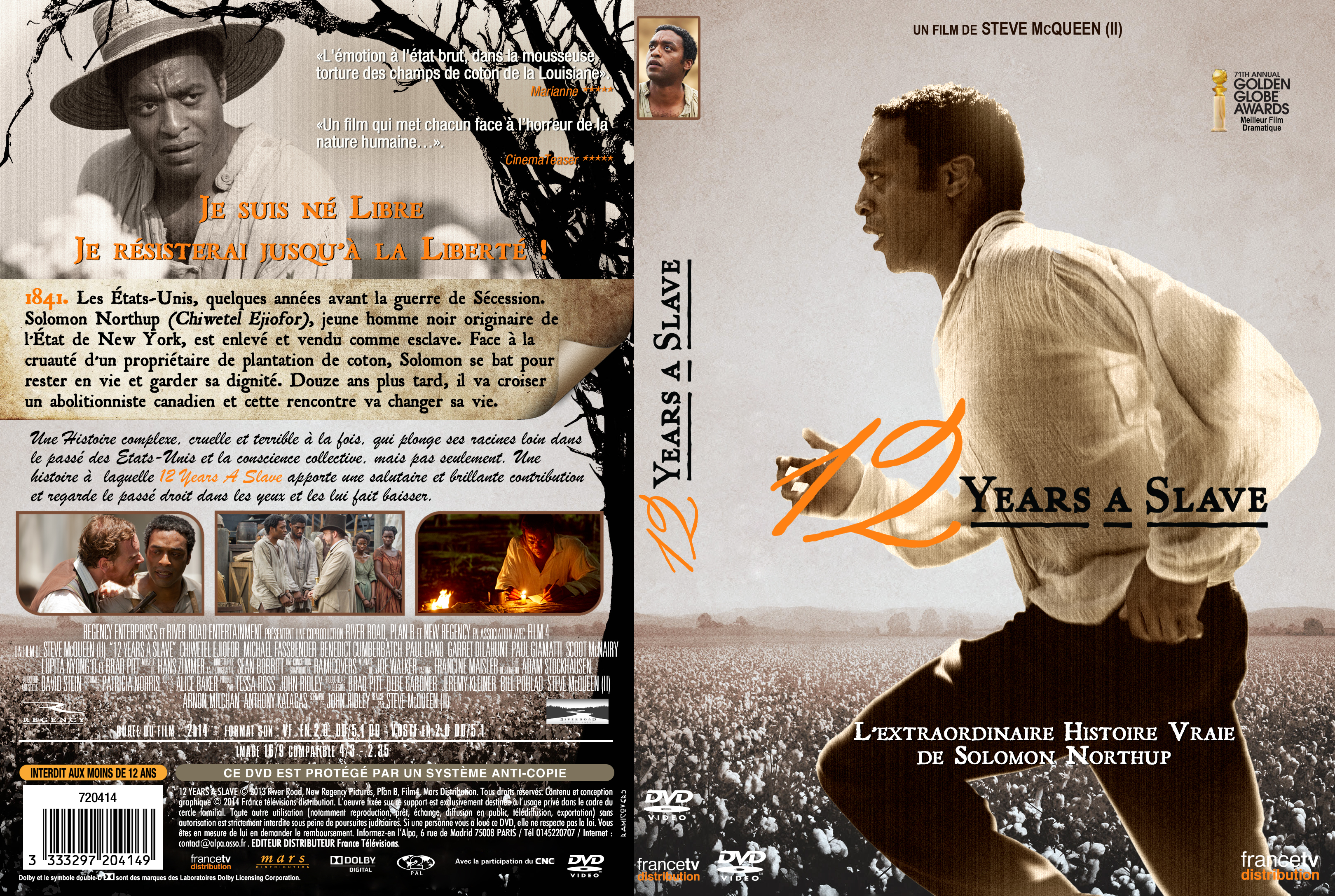 Jaquette DVD 12 Years a Slave custom