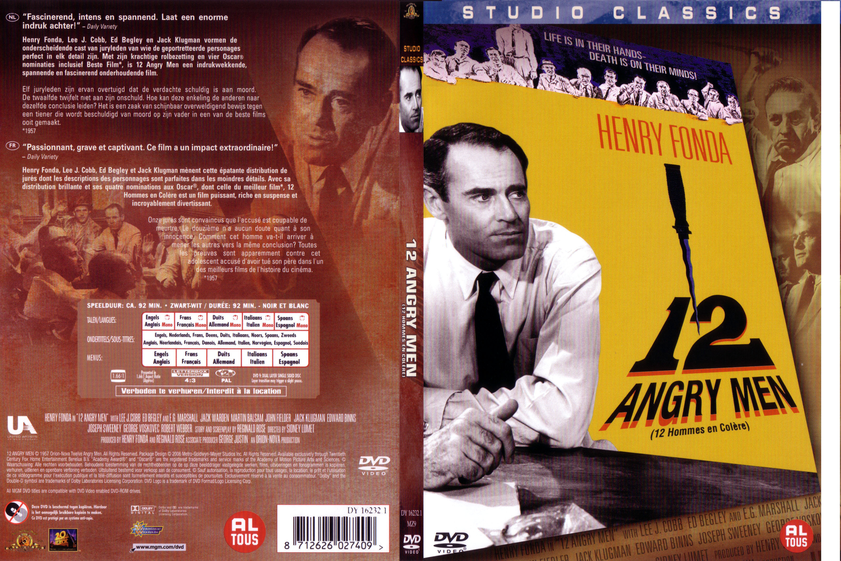 Jaquette DVD 12 hommes en colere - SLIM