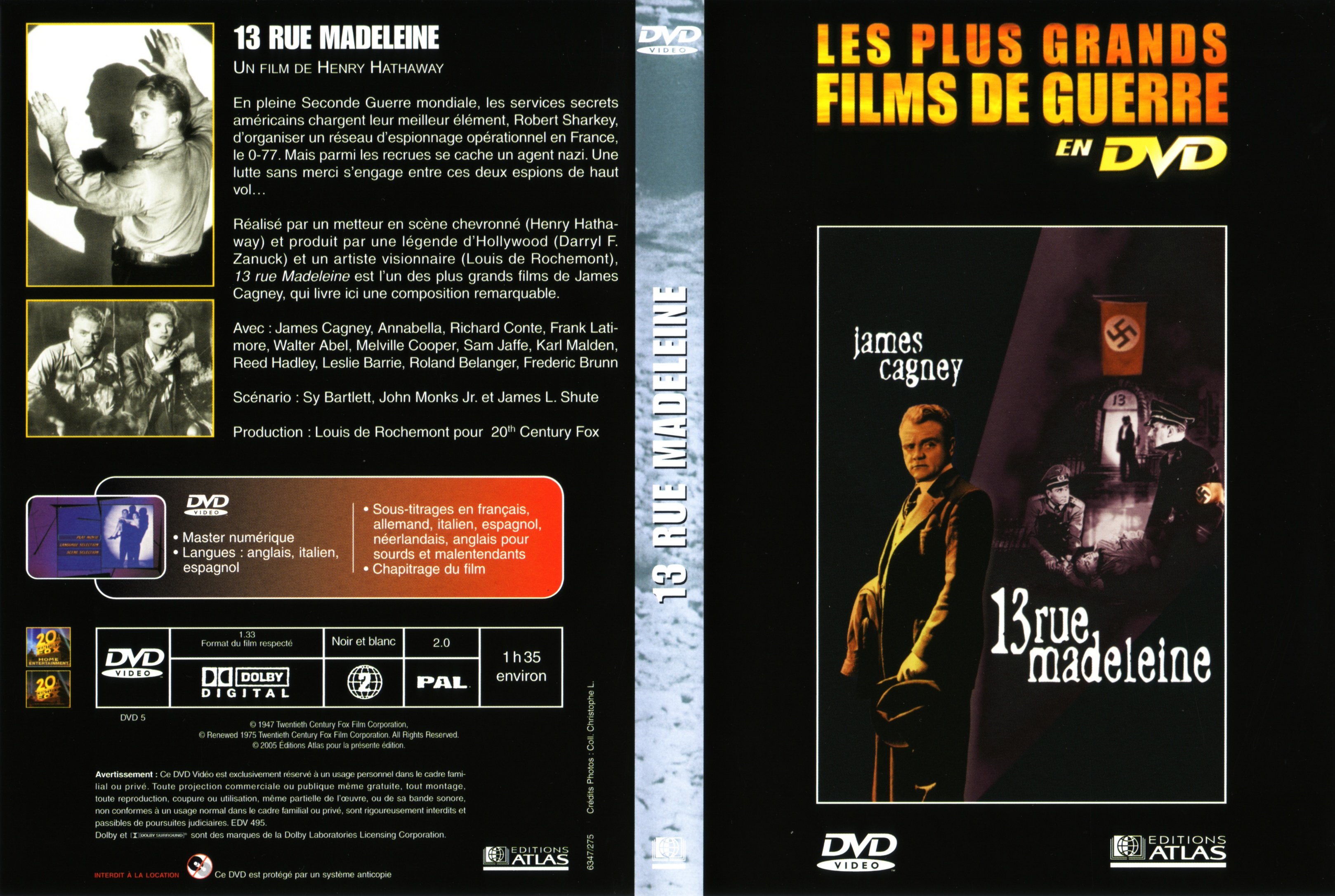 Jaquette DVD 13 rue Madeleine