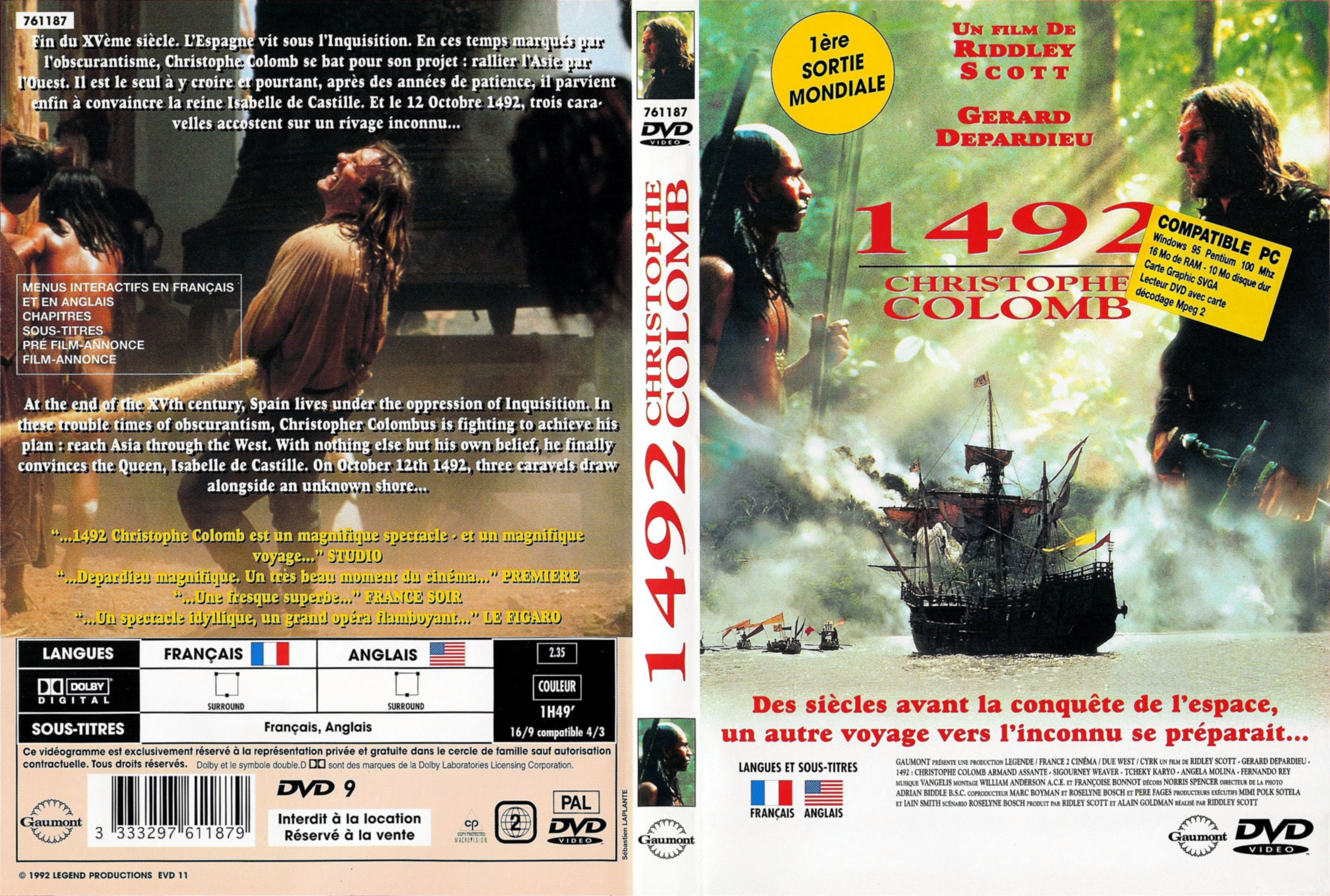 Jaquette DVD 1492 Christophe Colomb