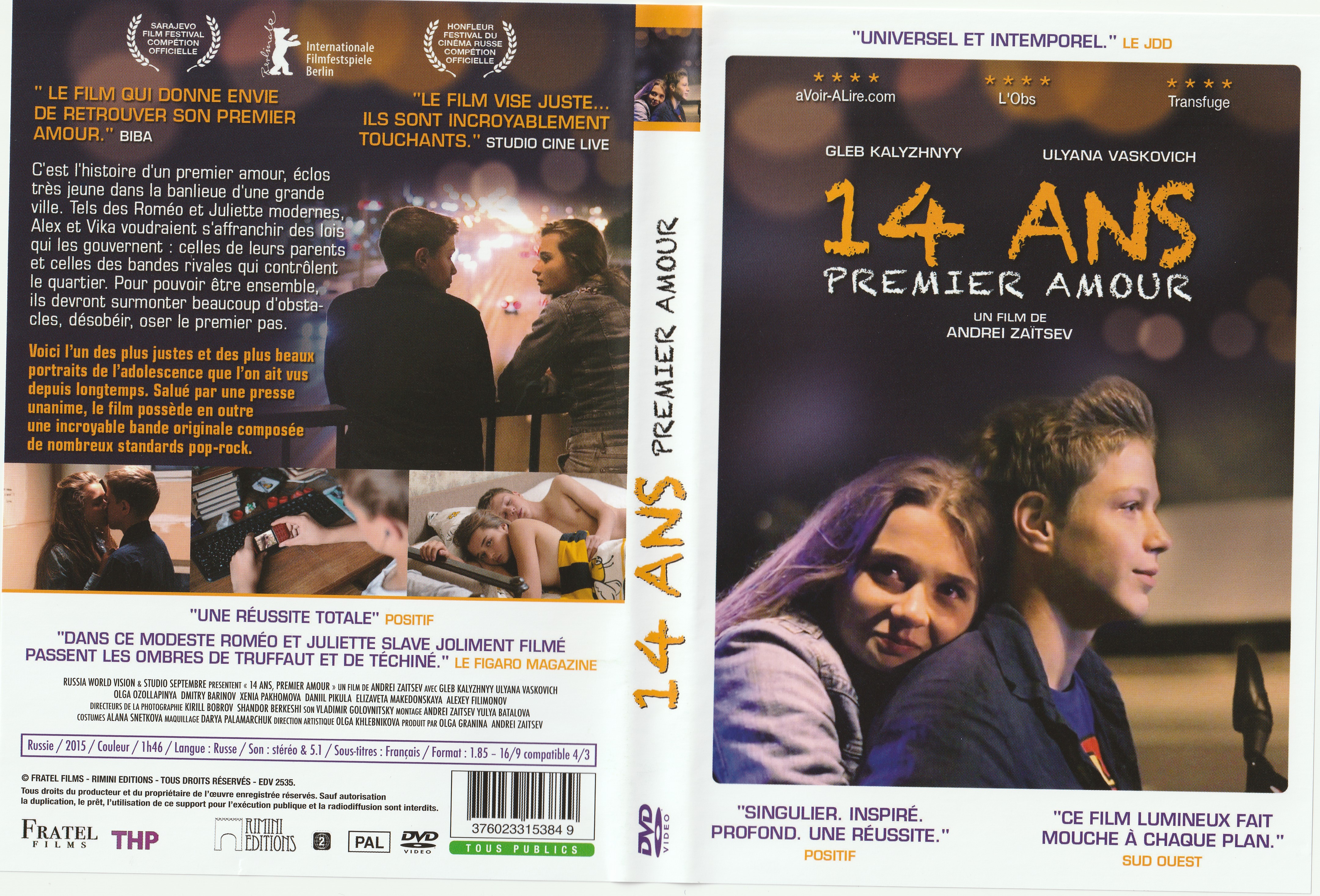 Jaquette DVD 14 ans premier amour