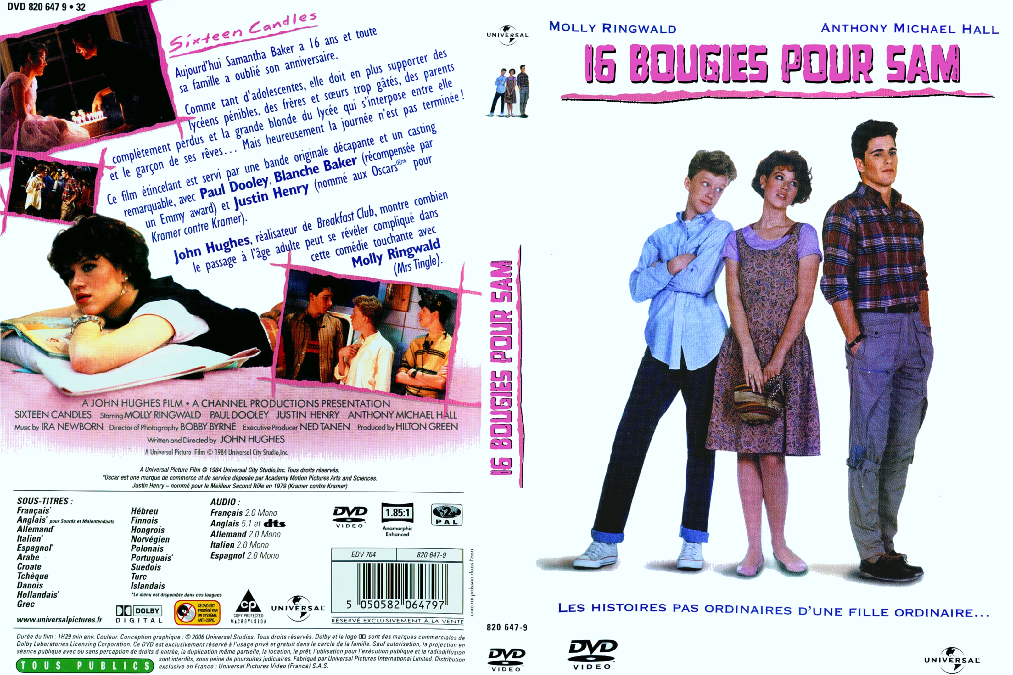 Jaquette DVD 16 bougies pour Sam