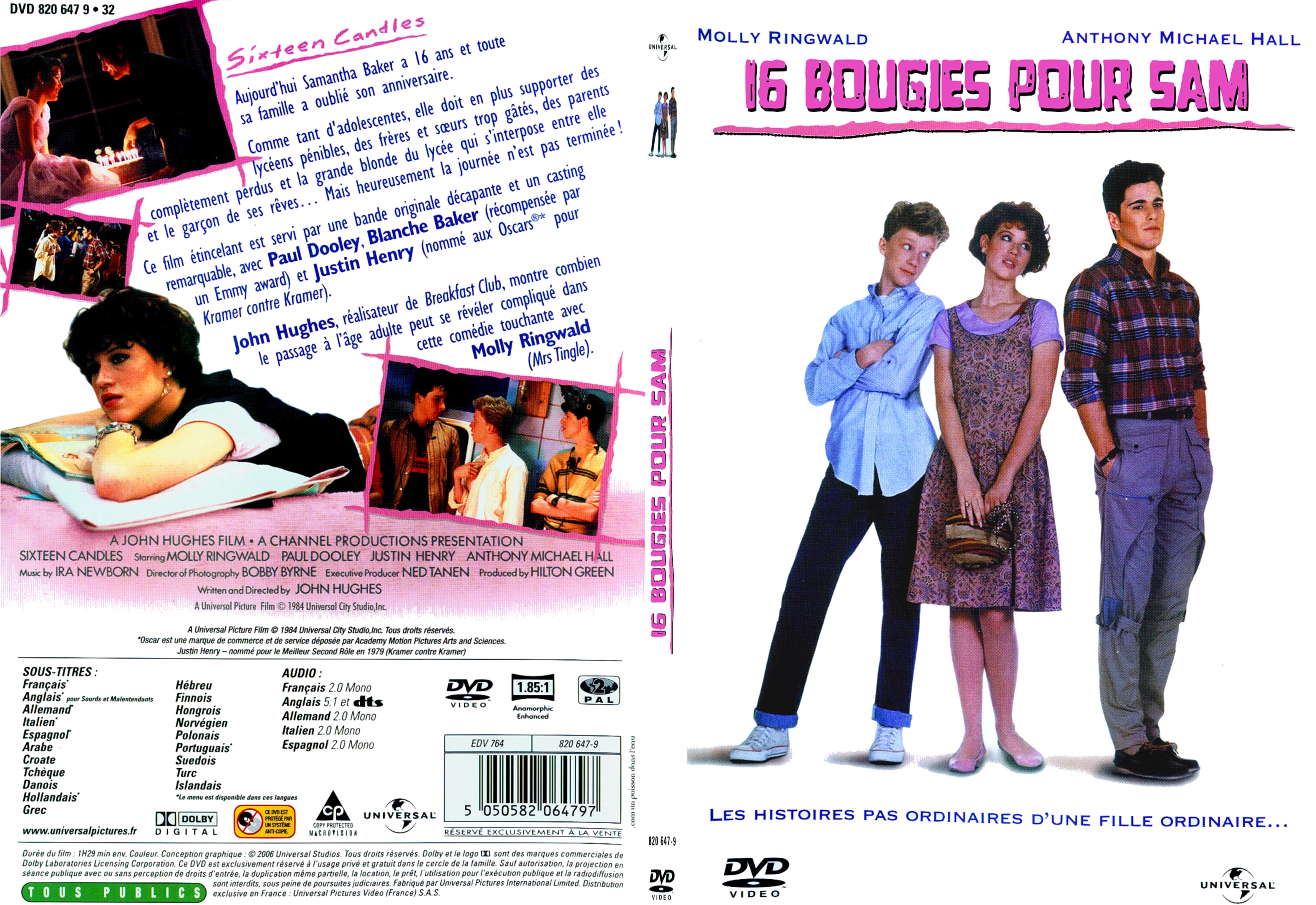 Jaquette DVD 16 bougies pour Sam - SLIM