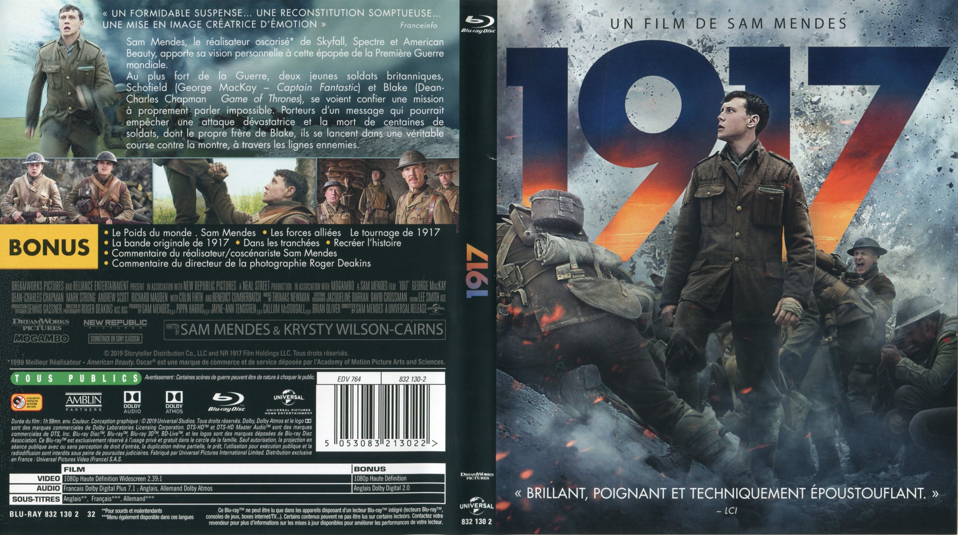 Jaquette DVD 1917 (BLU-RAY)