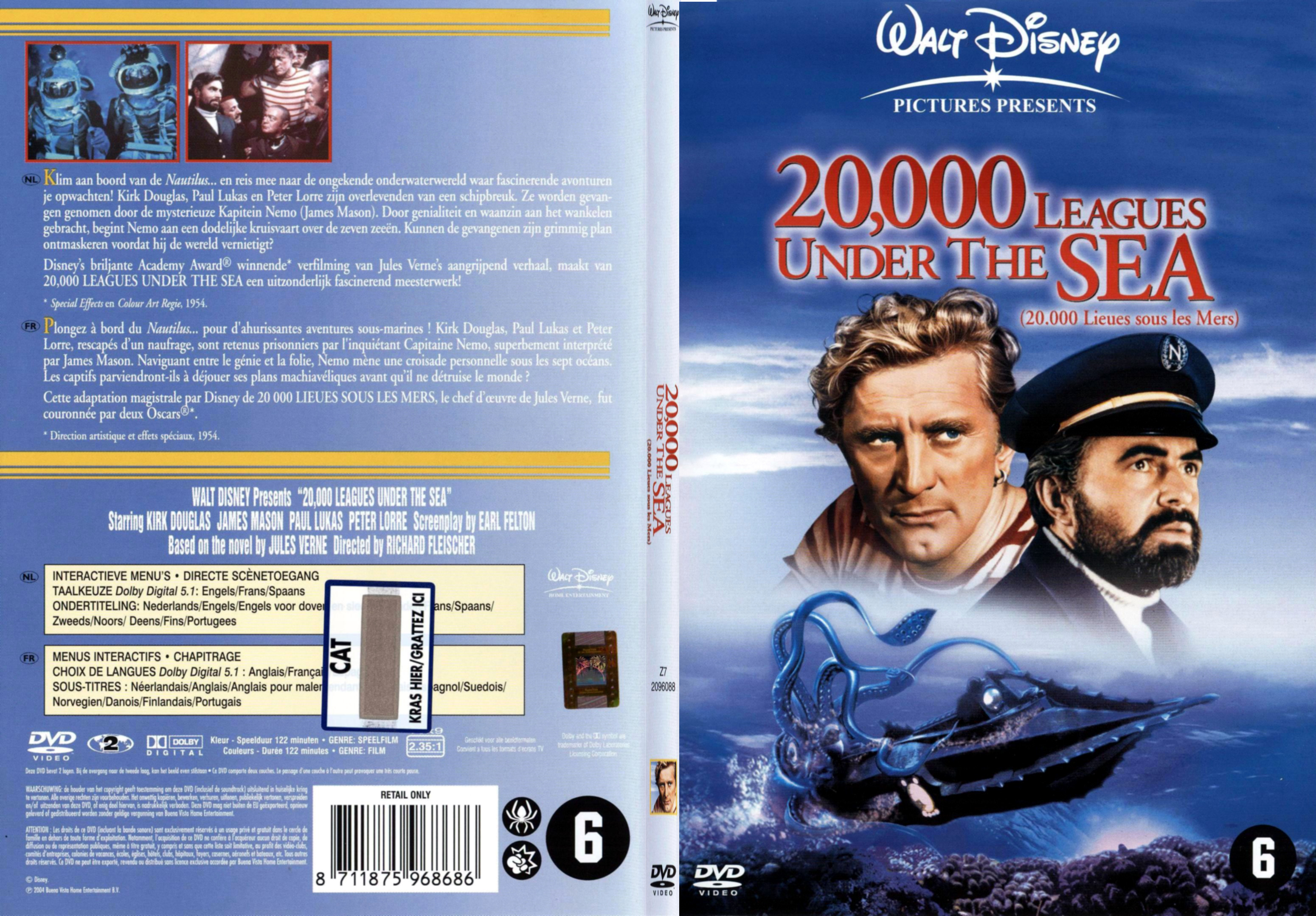 Jaquette DVD 20000 lieues sous les mers - SLIM