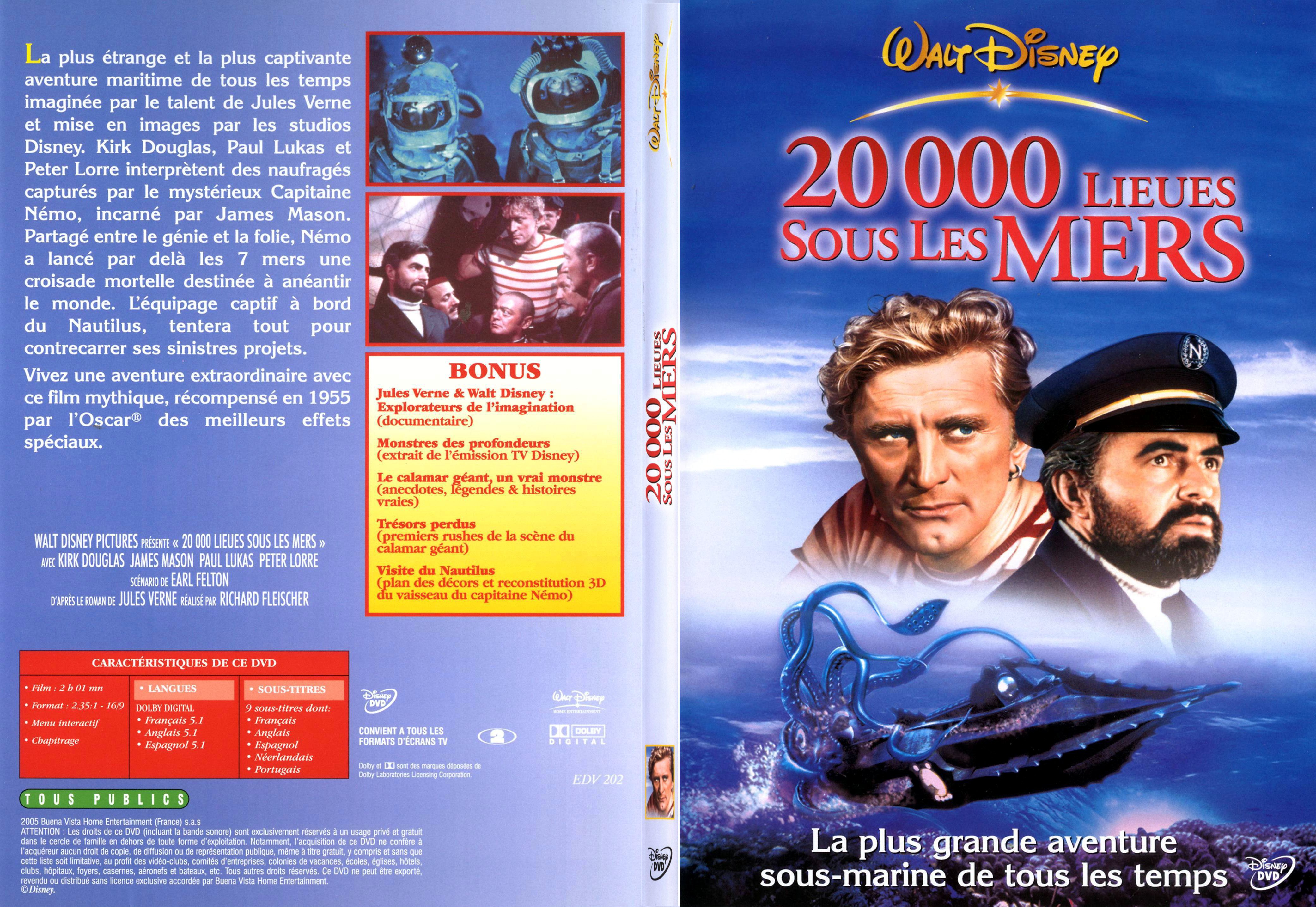 Jaquette DVD 20000 lieues sous les mers - SLIM v2 