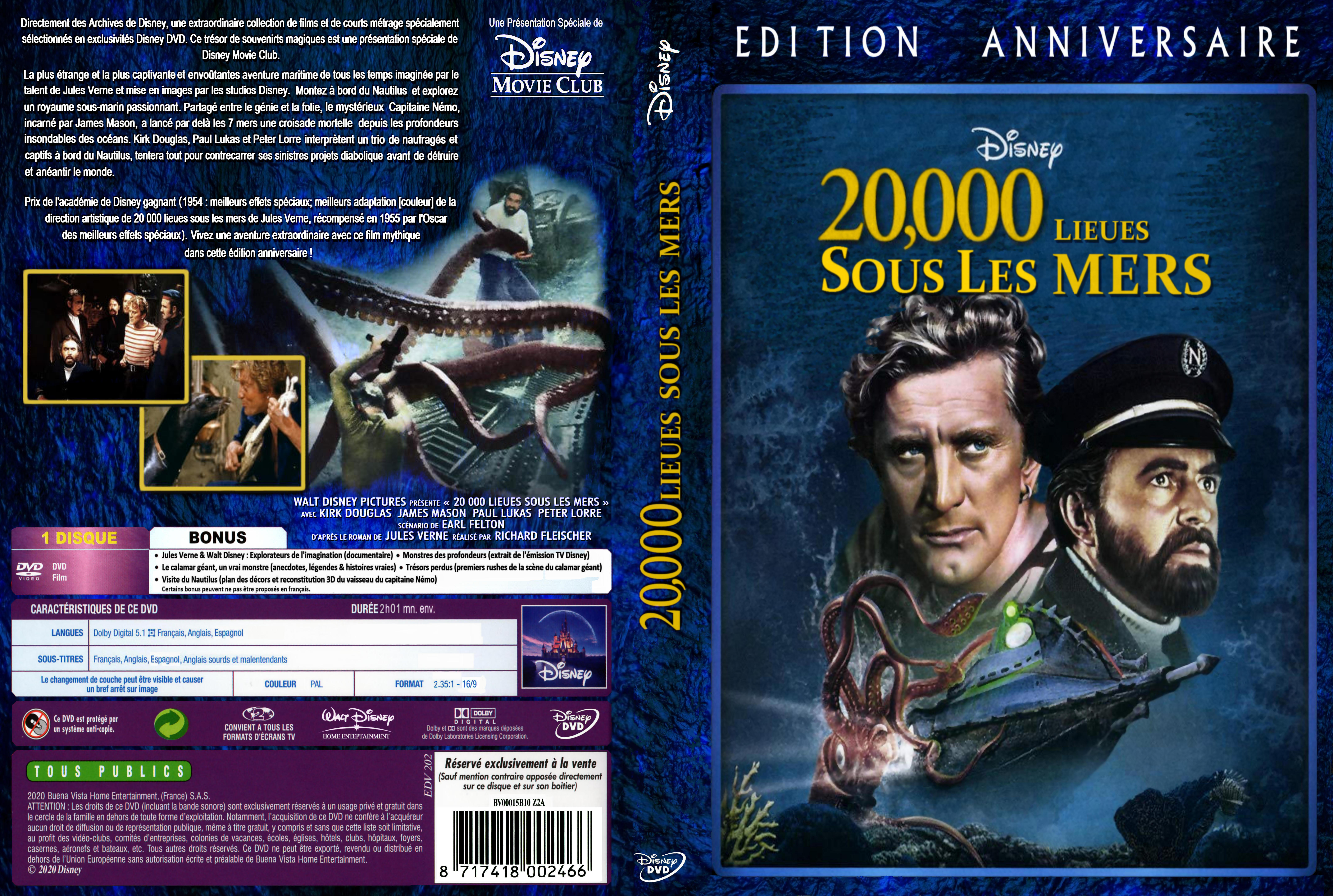 Jaquette DVD 20000 lieux sous les mers custom