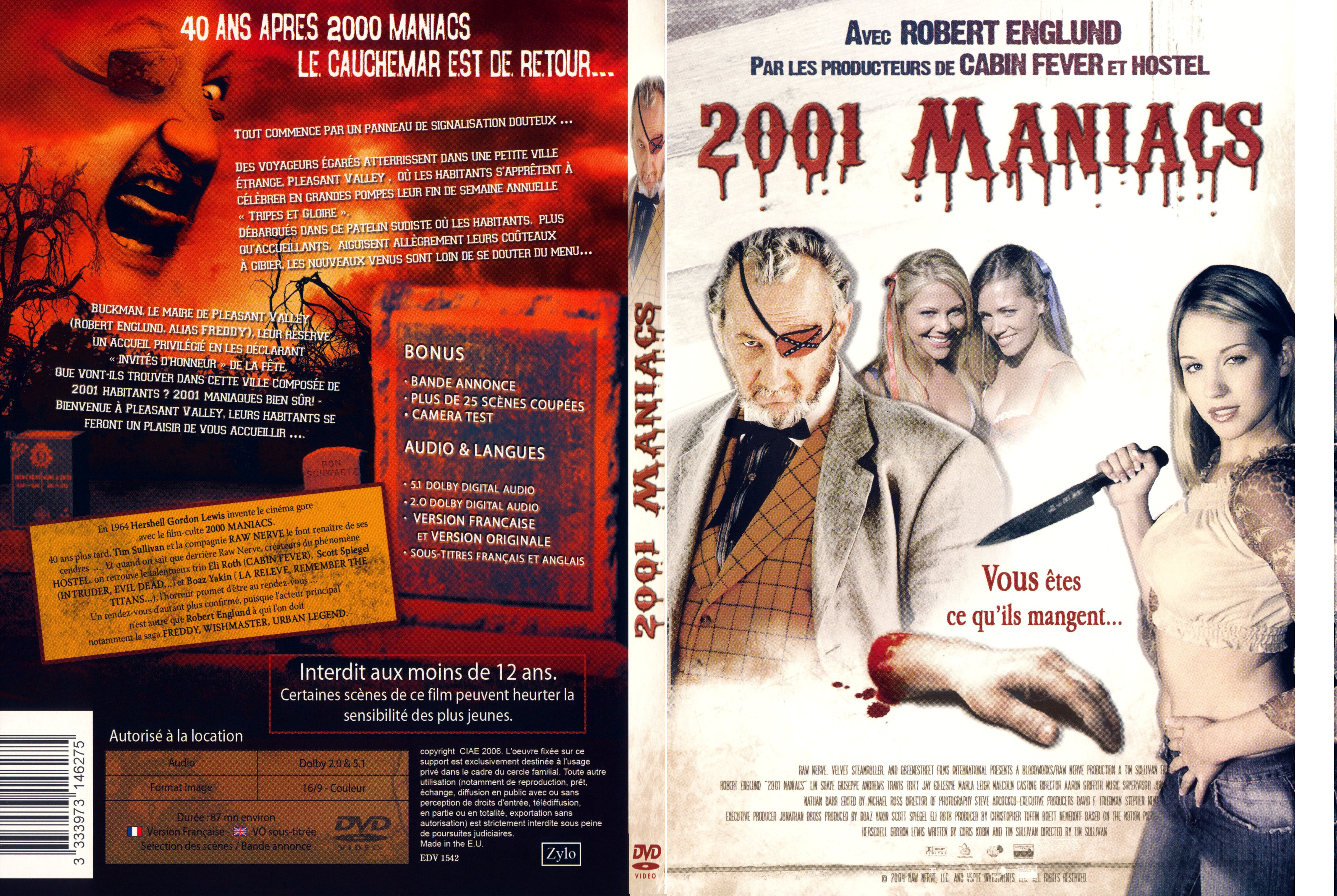 Jaquette DVD 2001 maniacs - SLIM