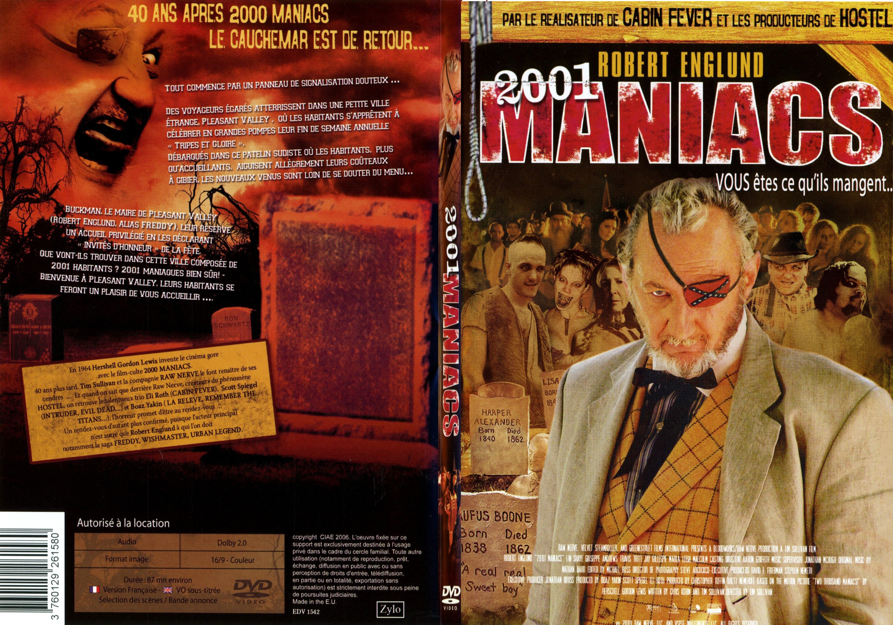 Jaquette DVD 2001 maniacs - SLIM v2