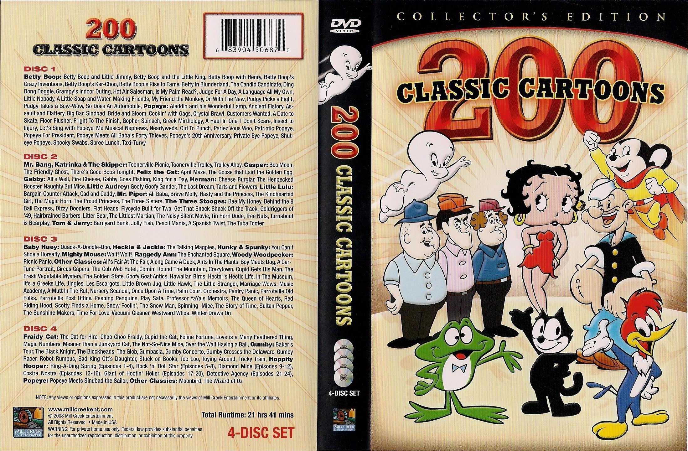 Jaquette DVD 200 classic cartoon (Canadienne)