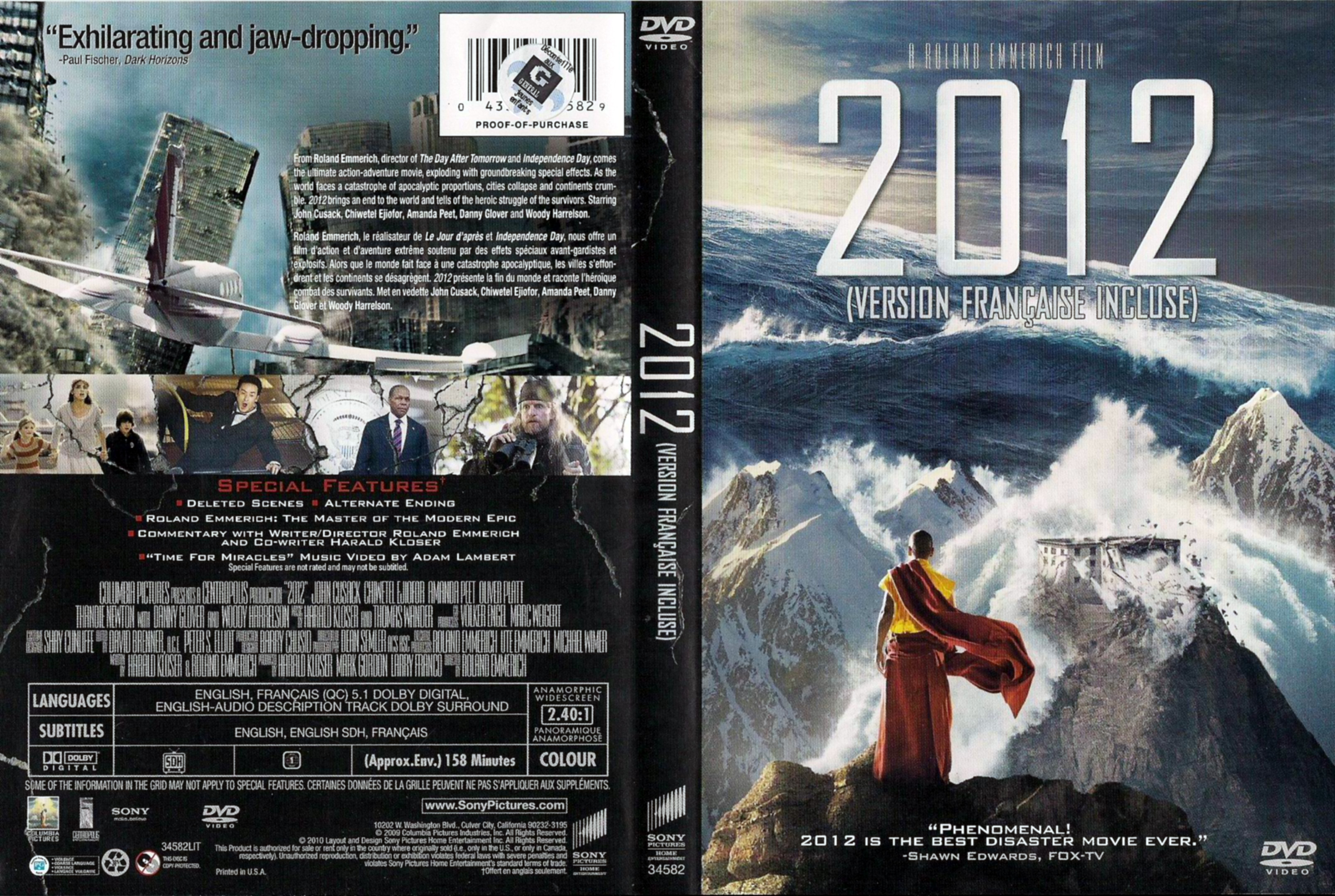 Jaquette DVD 2012 (Canadienne)