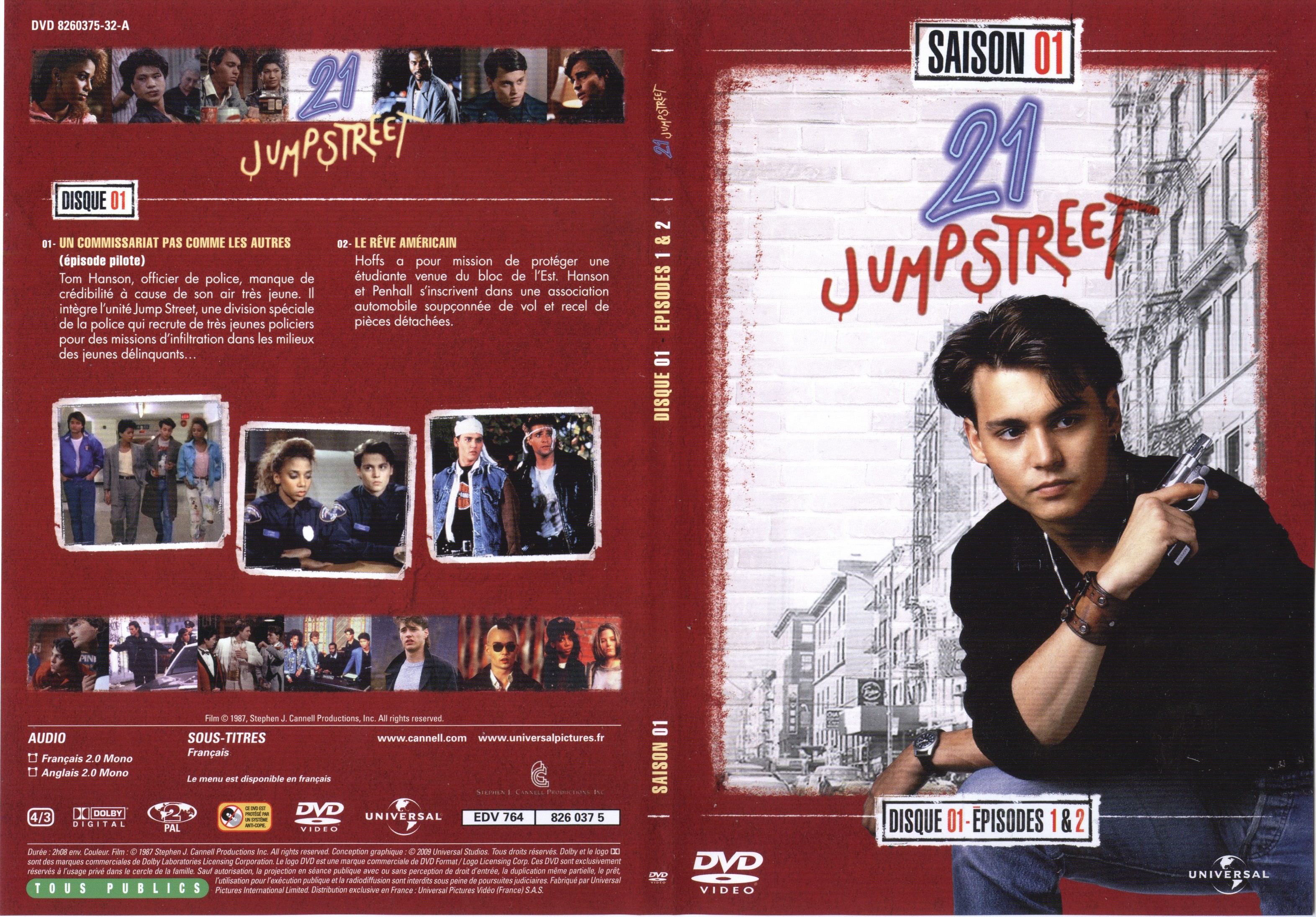 Jaquette DVD 21 jump street Saison 01 DVD 01