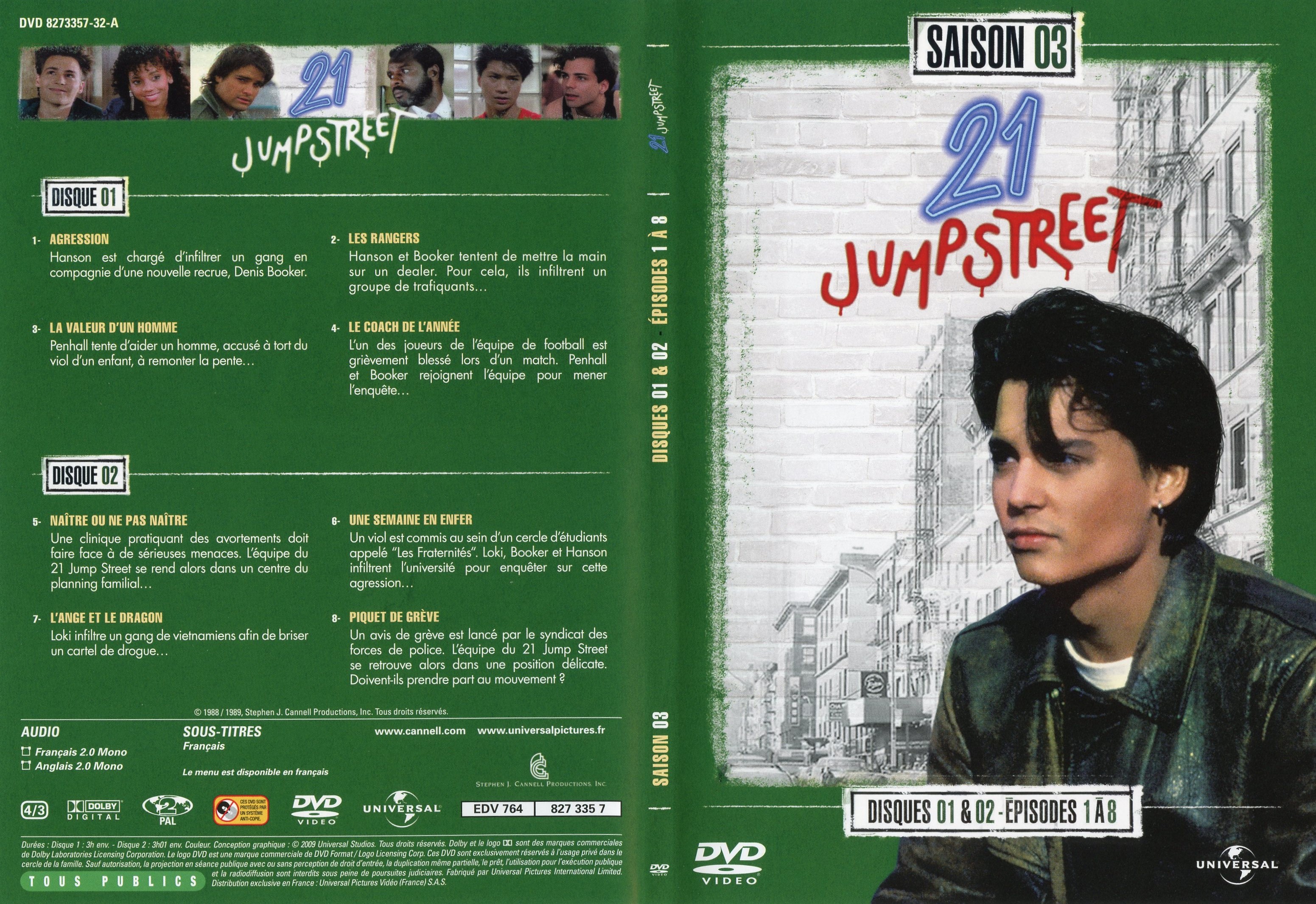 Jaquette DVD 21 jump street Saison 3 DVD 1