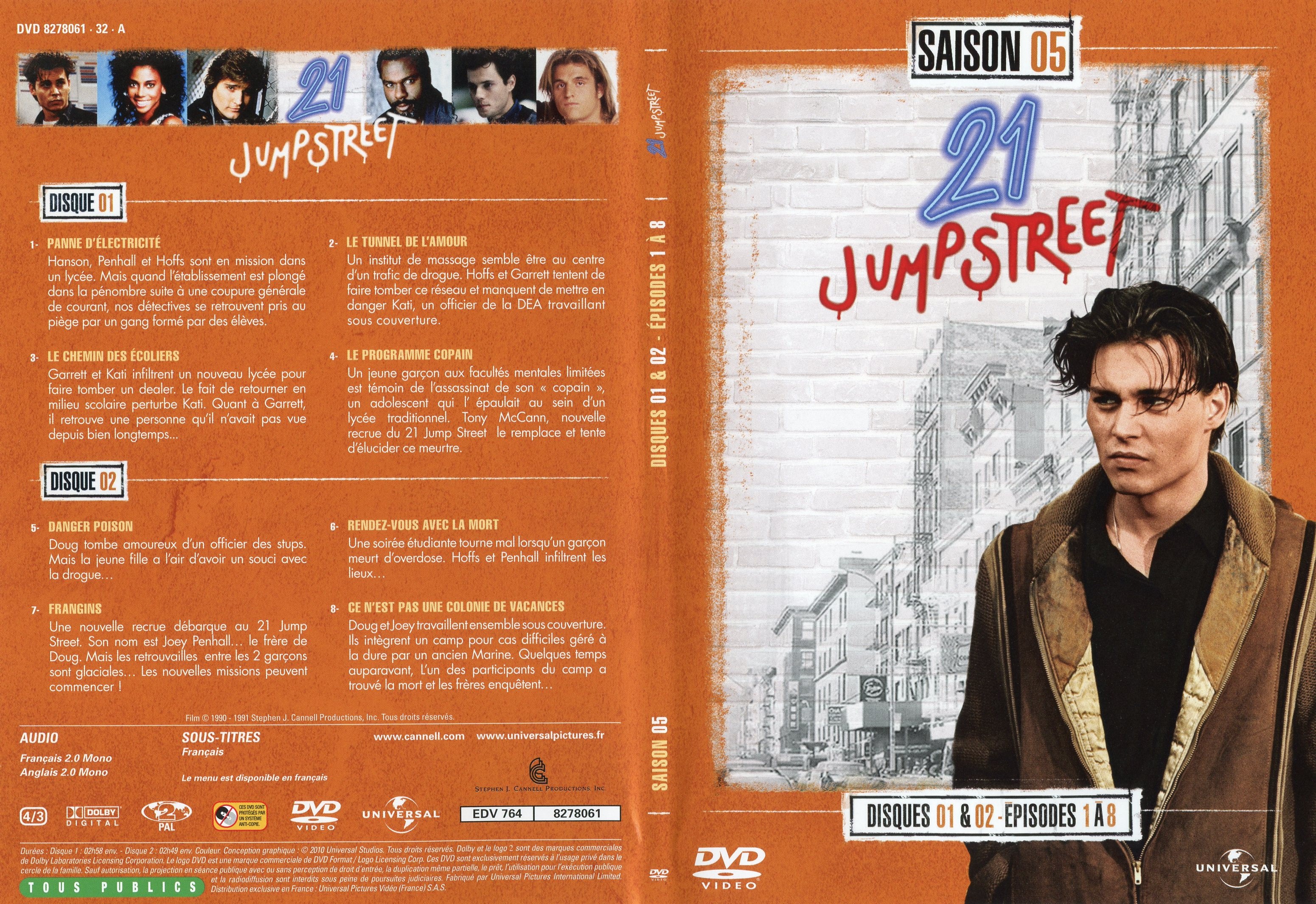 Jaquette DVD 21 jump street Saison 5 DVD 1