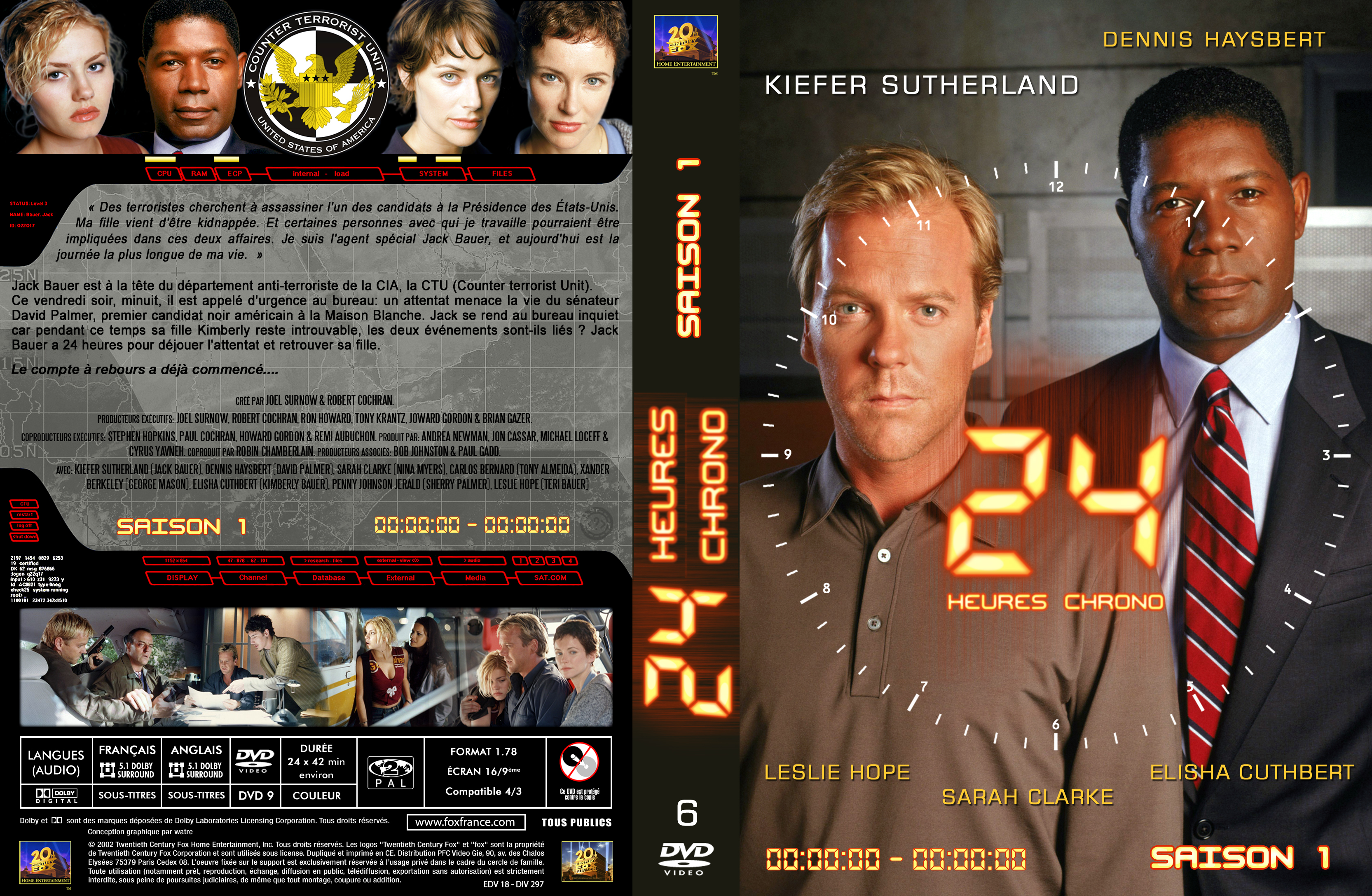 Jaquette DVD 24 heures chrono Saison 1 custom