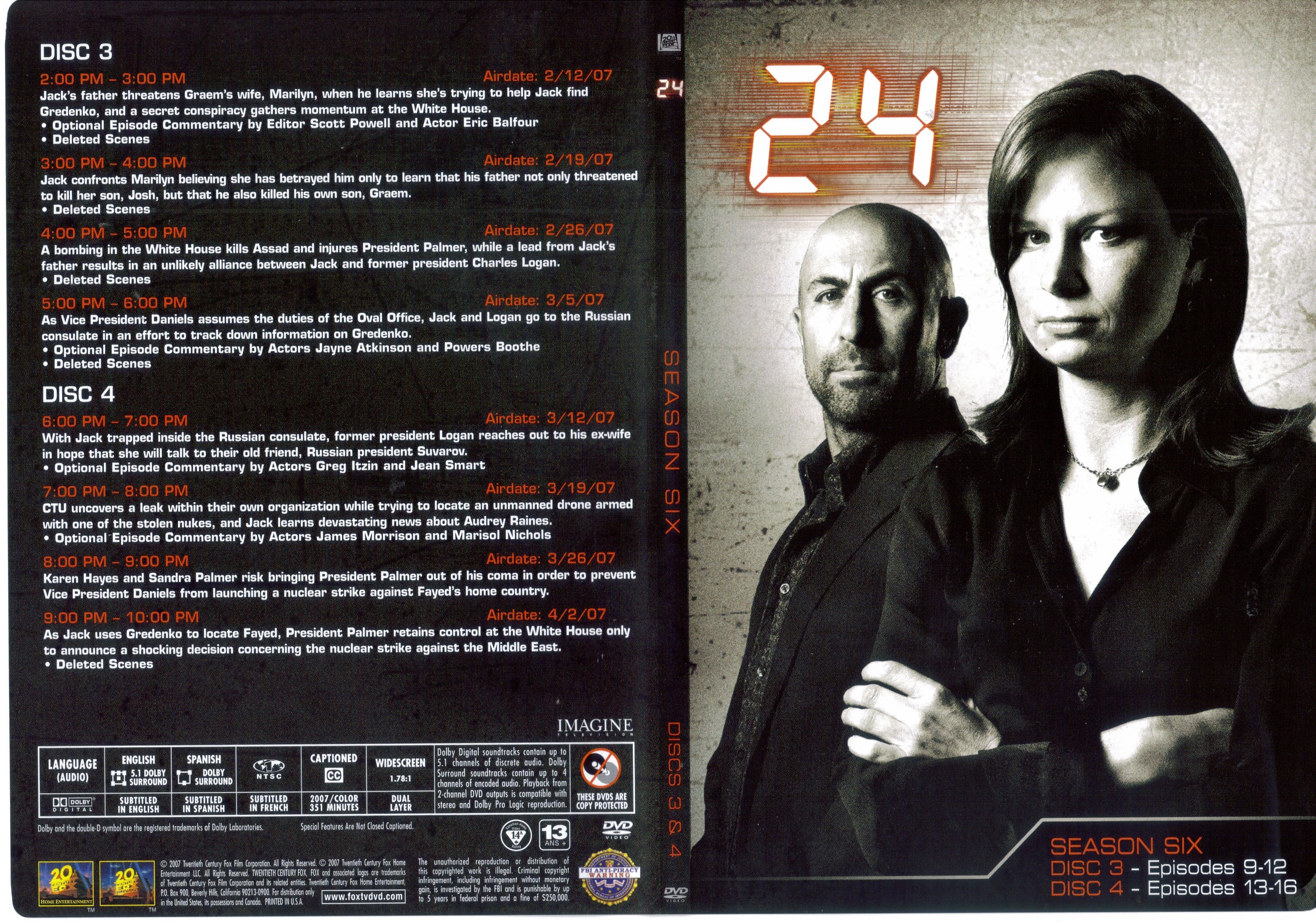 Jaquette DVD 24 heures chrono Saison 6 DVD 2 (Canadienne)