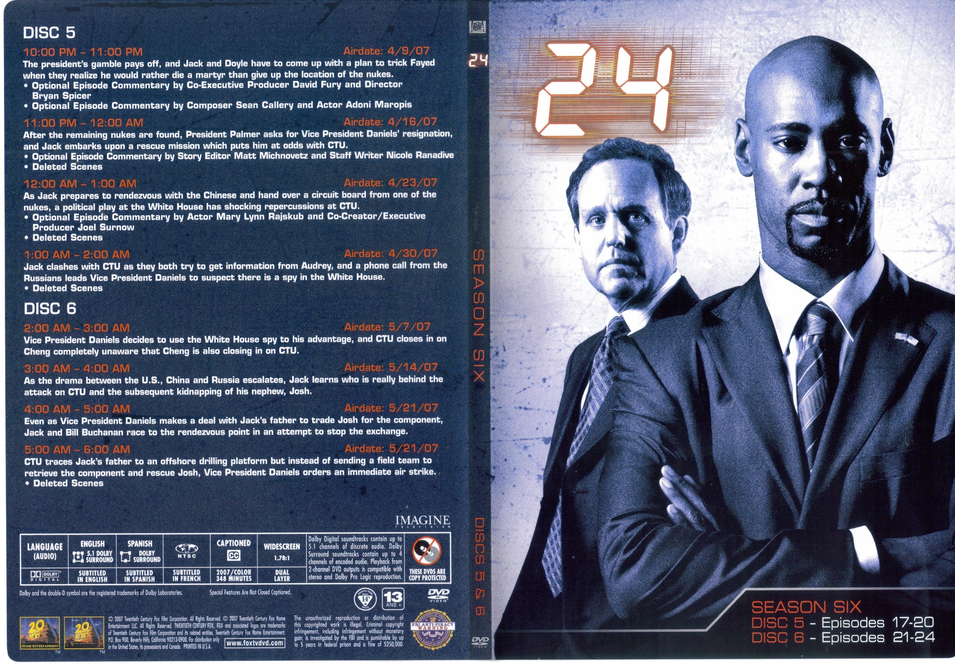 Jaquette DVD 24 heures chrono Saison 6 DVD 3 (Canadienne)