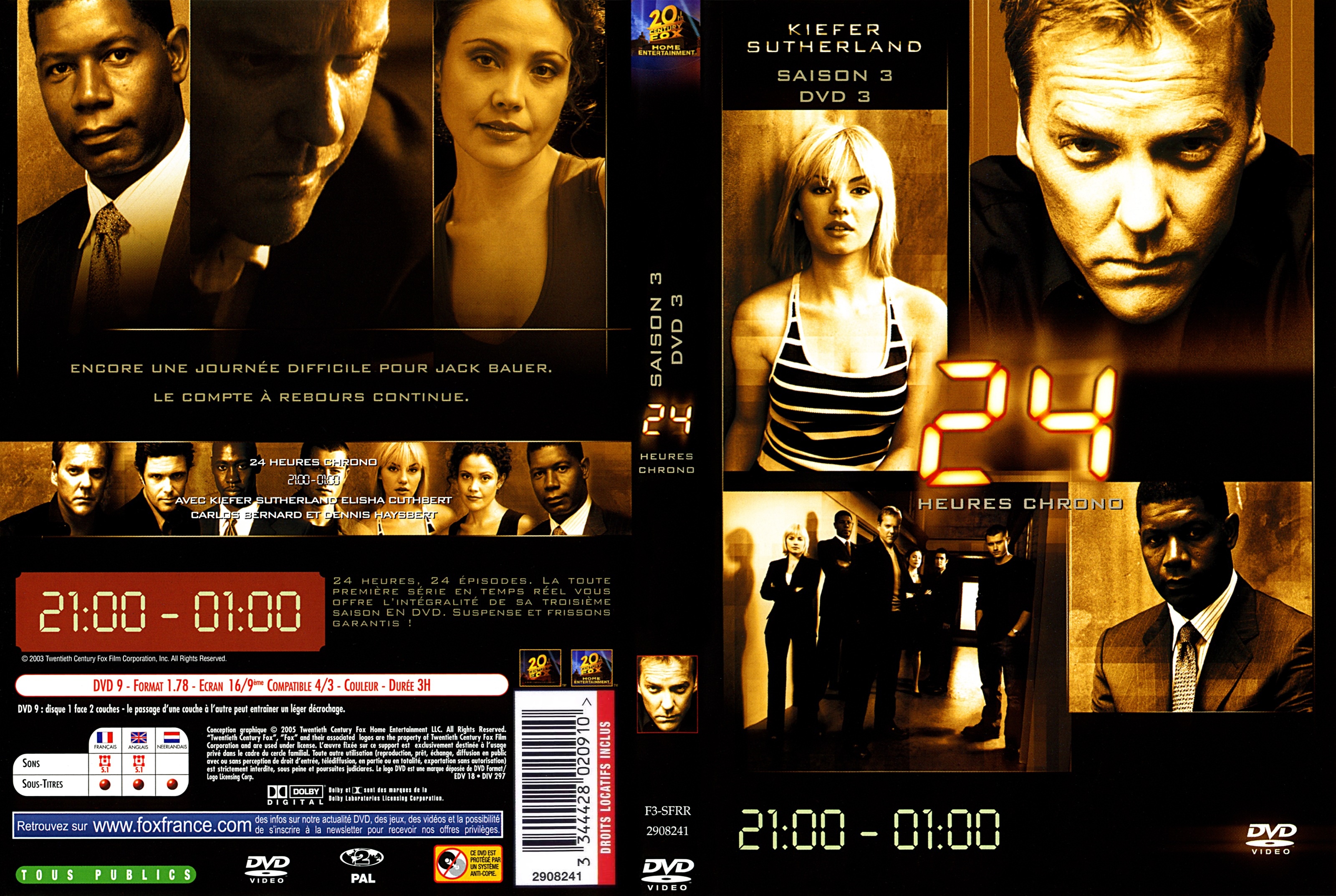 Jaquette DVD 24 heures chrono saison 3 DVD 3