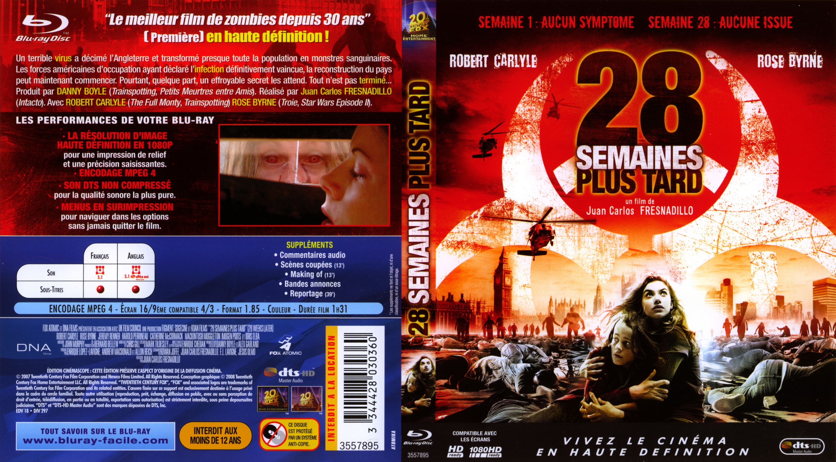 Jaquette DVD 28 semaines plus tard (BLU-RAY)