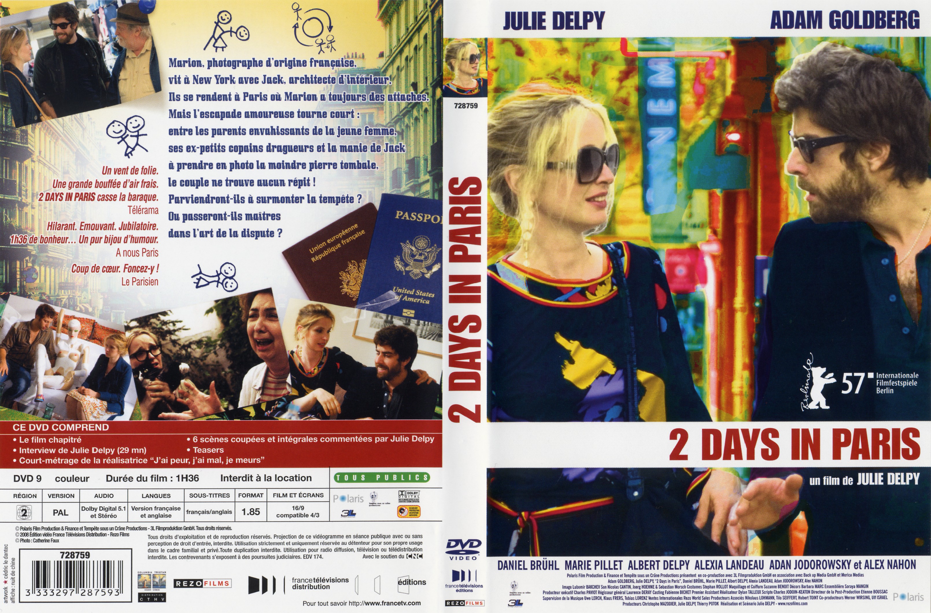 Jaquette DVD 2 days in Paris