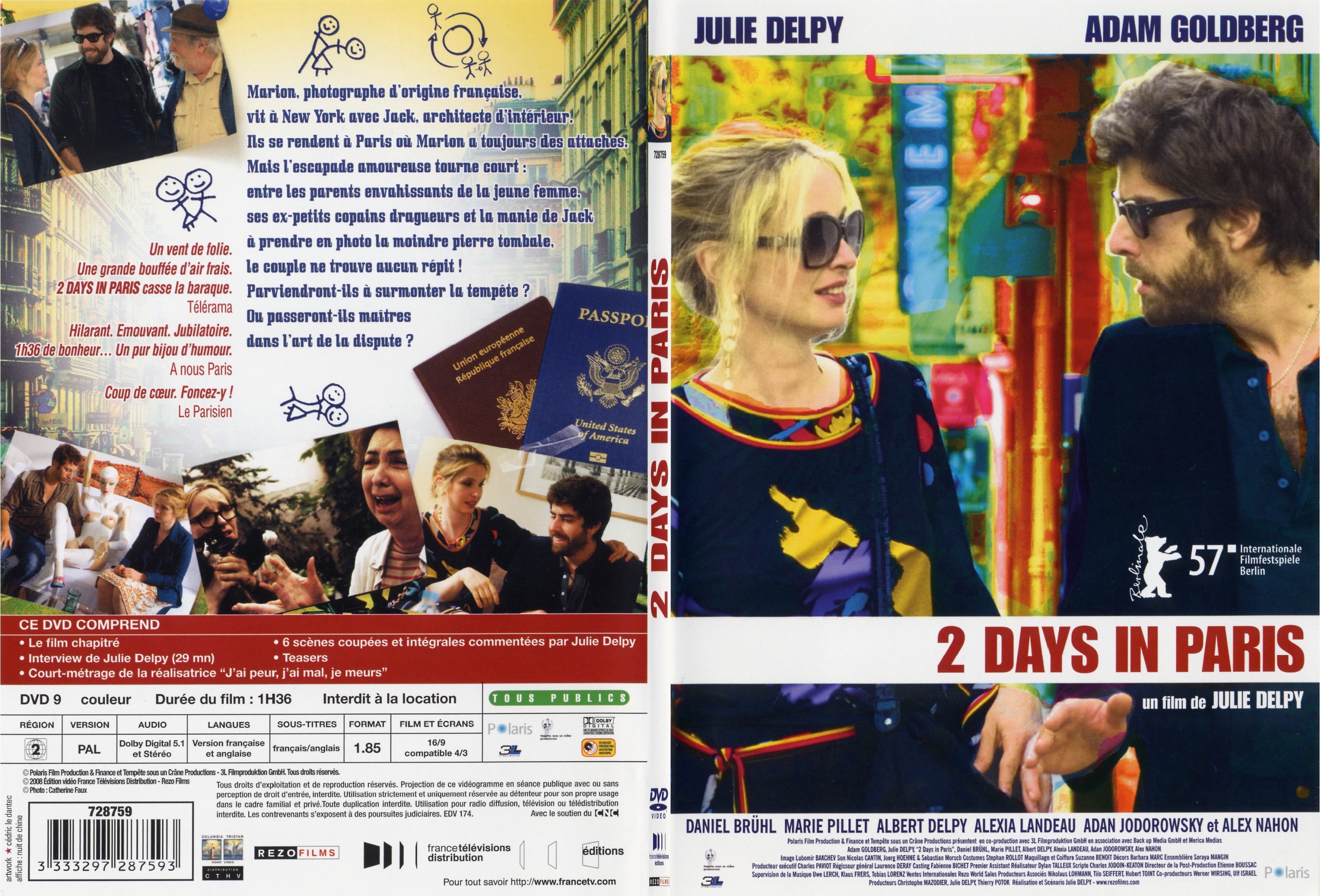 Jaquette DVD 2 days in Paris - SLIM