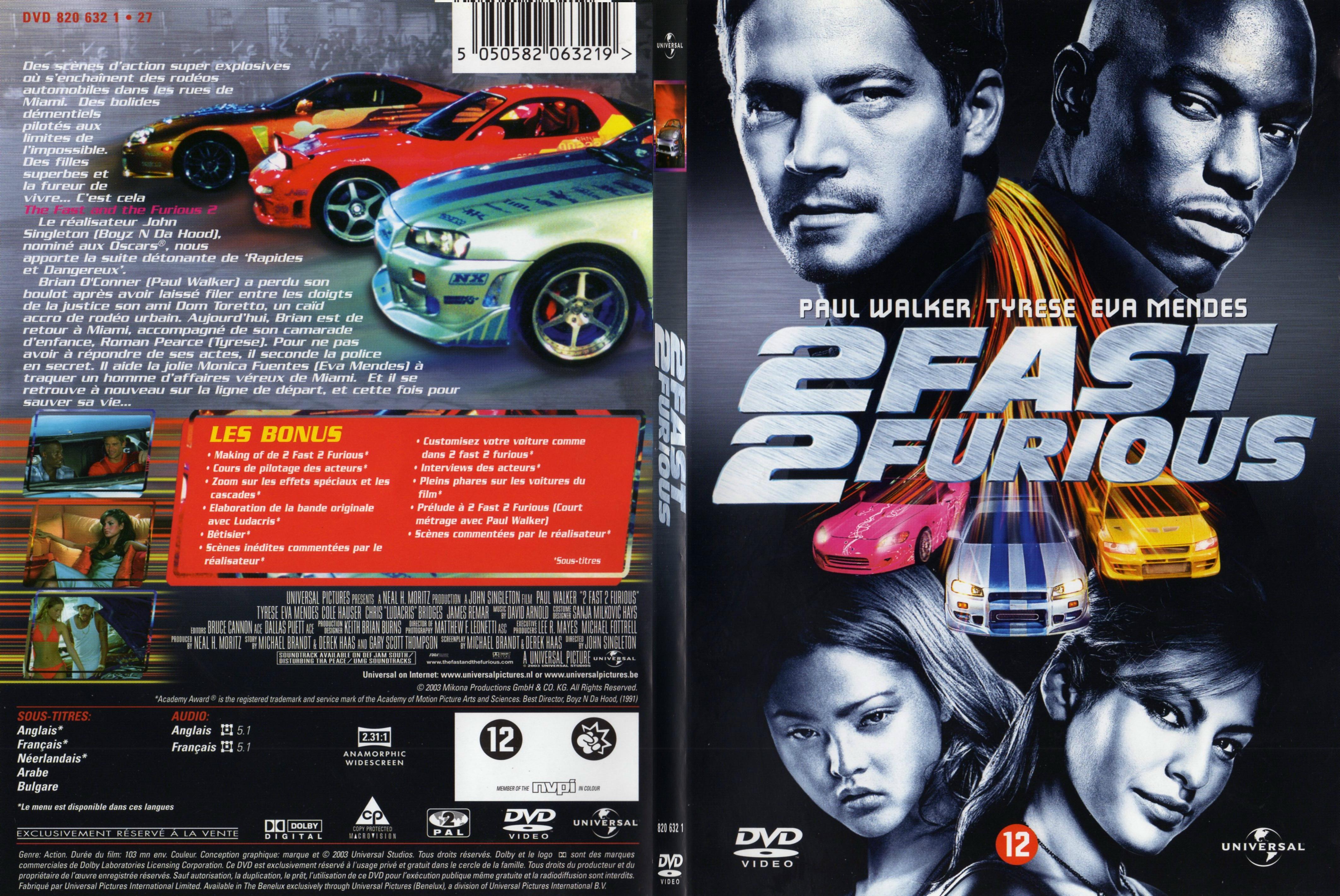 Jaquette DVD 2 fast 2 furious - SLIM
