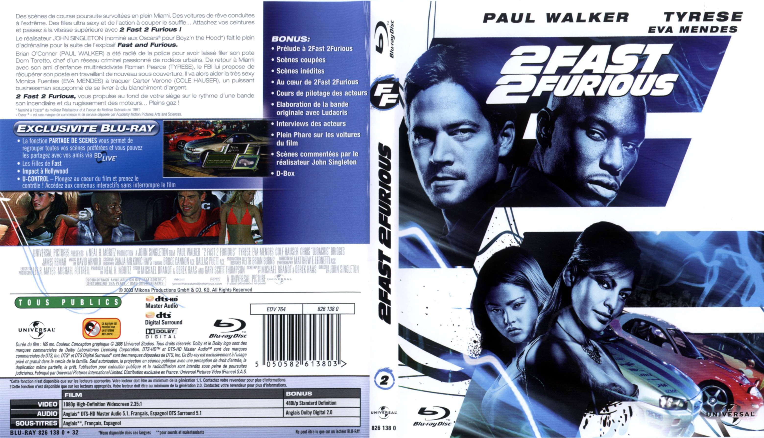 Jaquette DVD 2 fast and furious (BLU-RAY)