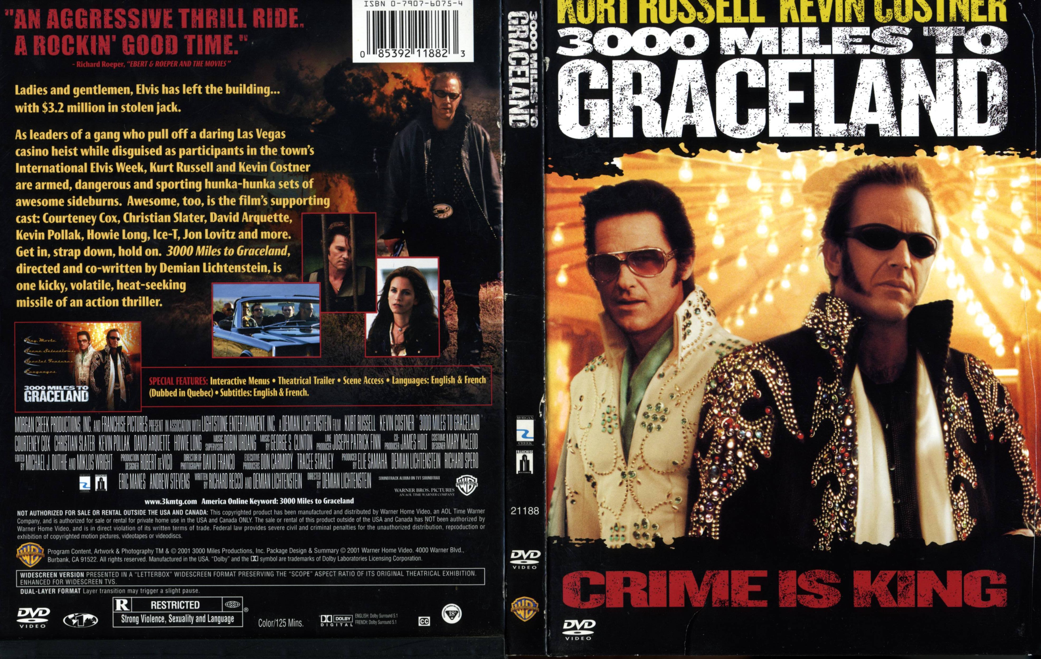 Jaquette DVD 3000 Miles to Graceland Zone 1