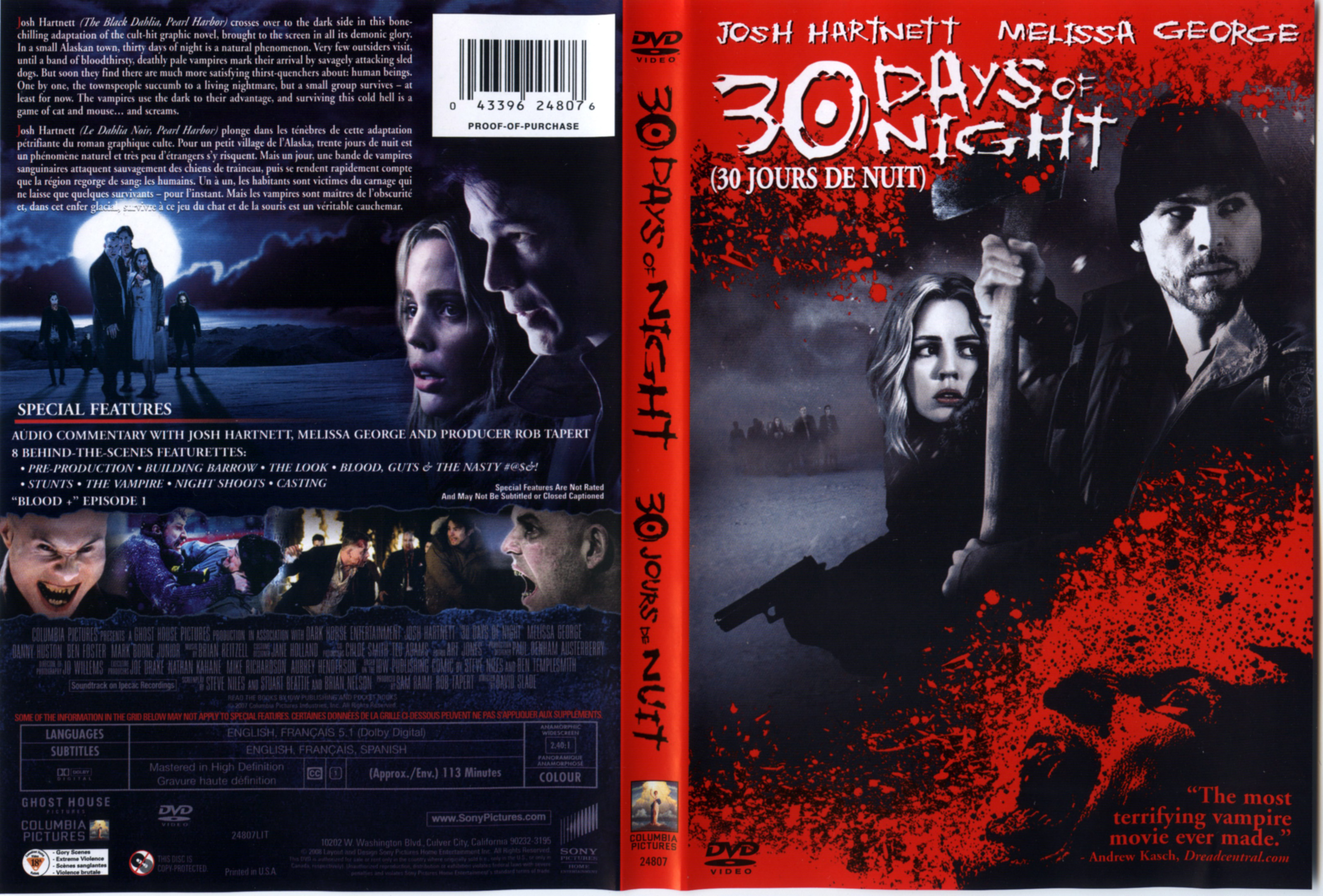 Jaquette DVD 30 days of night - 30 jours de nuit Zone 1