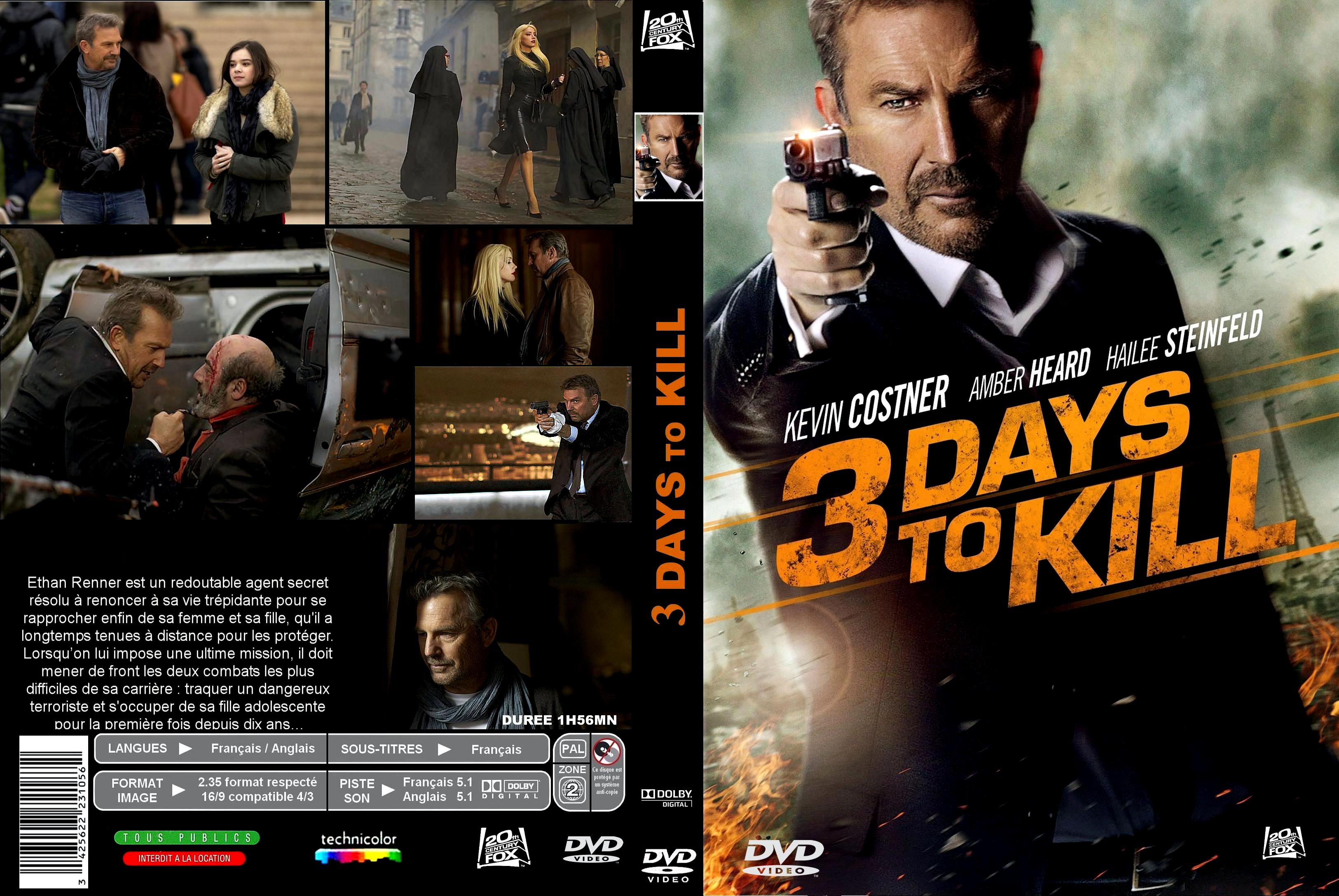 Jaquette DVD 3 Days to Kill custom