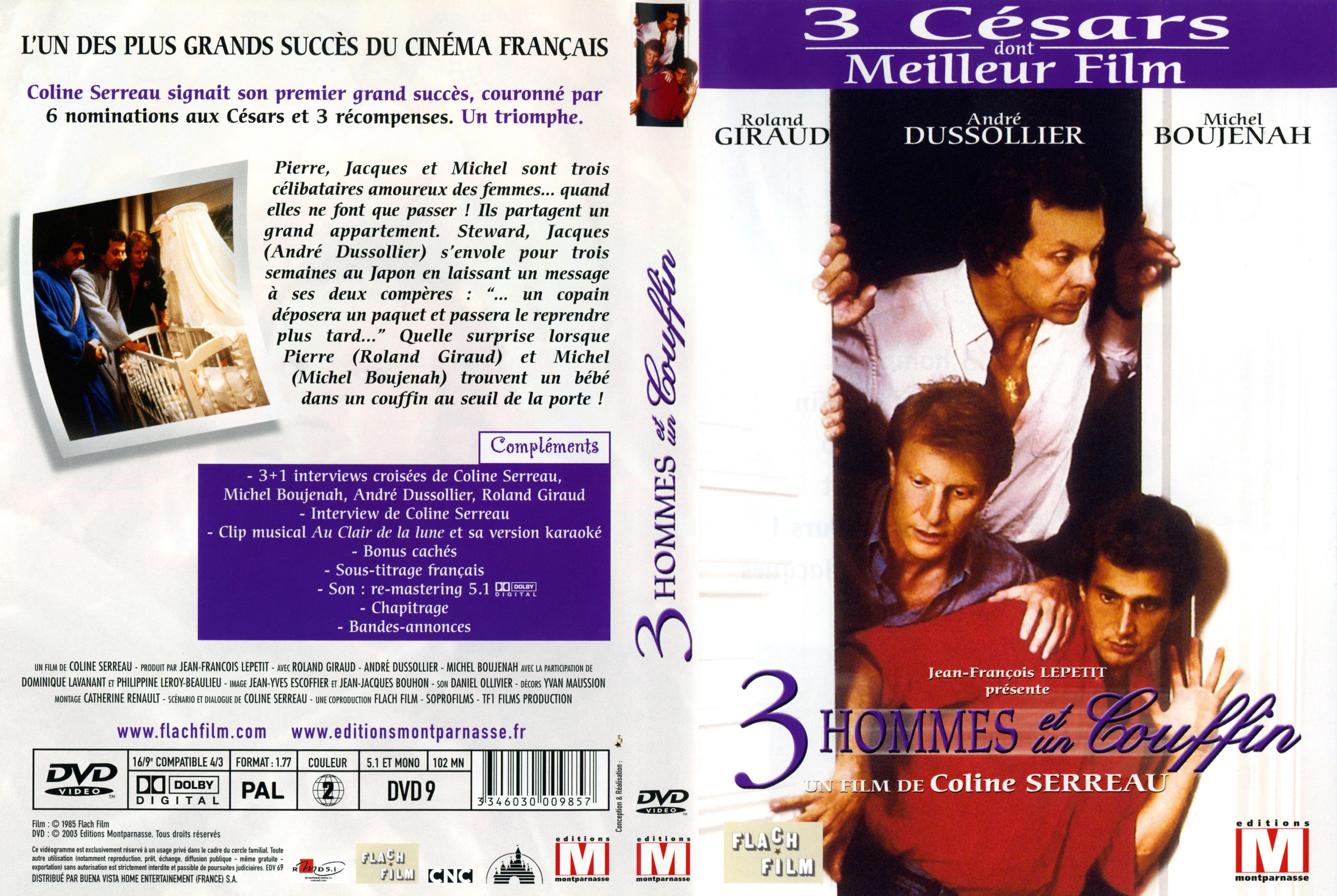 Jaquette DVD 3 hommes et un couffin