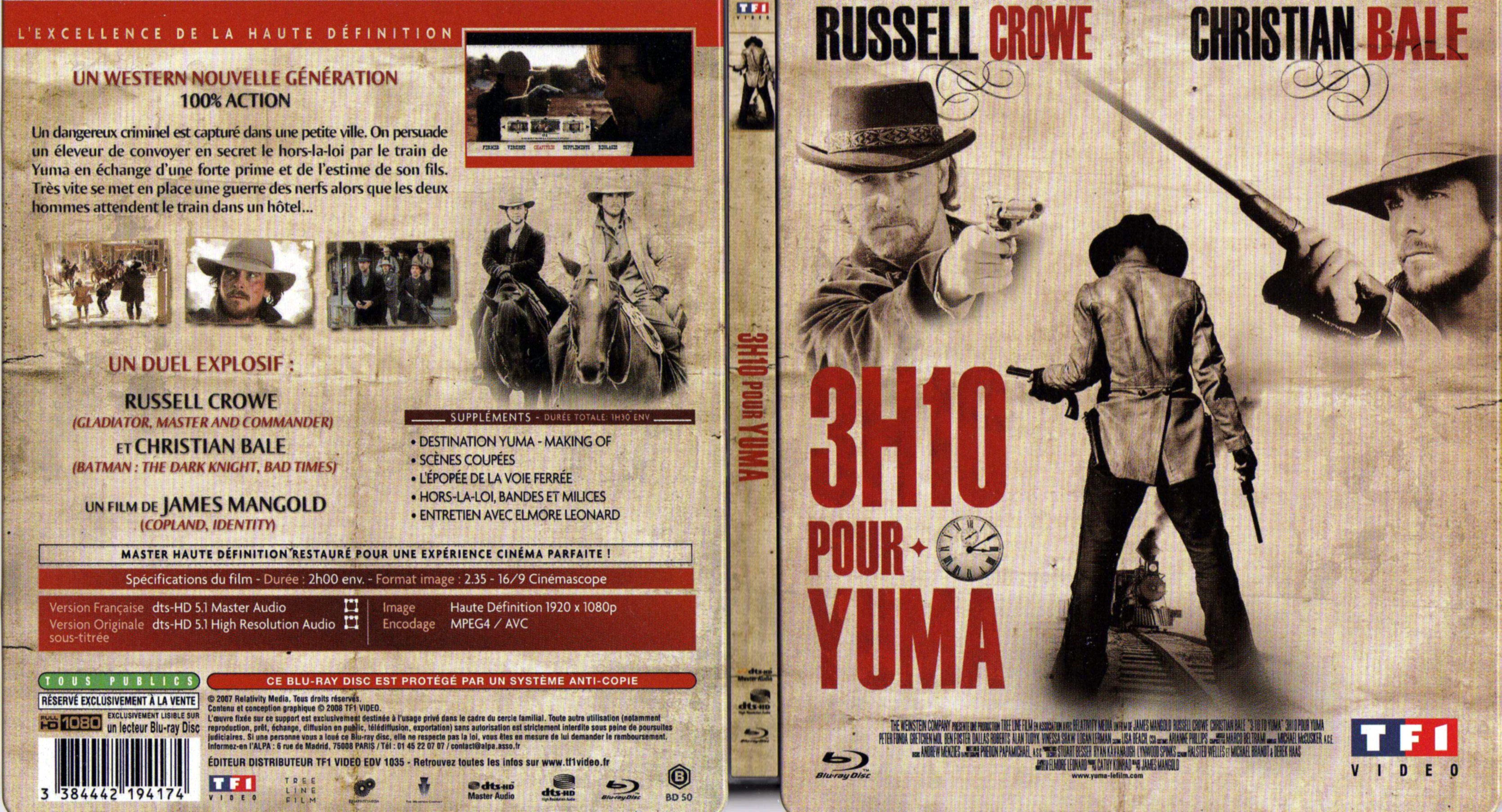 Jaquette DVD 3h10 pour Yuma (2007) (BLU-RAY)