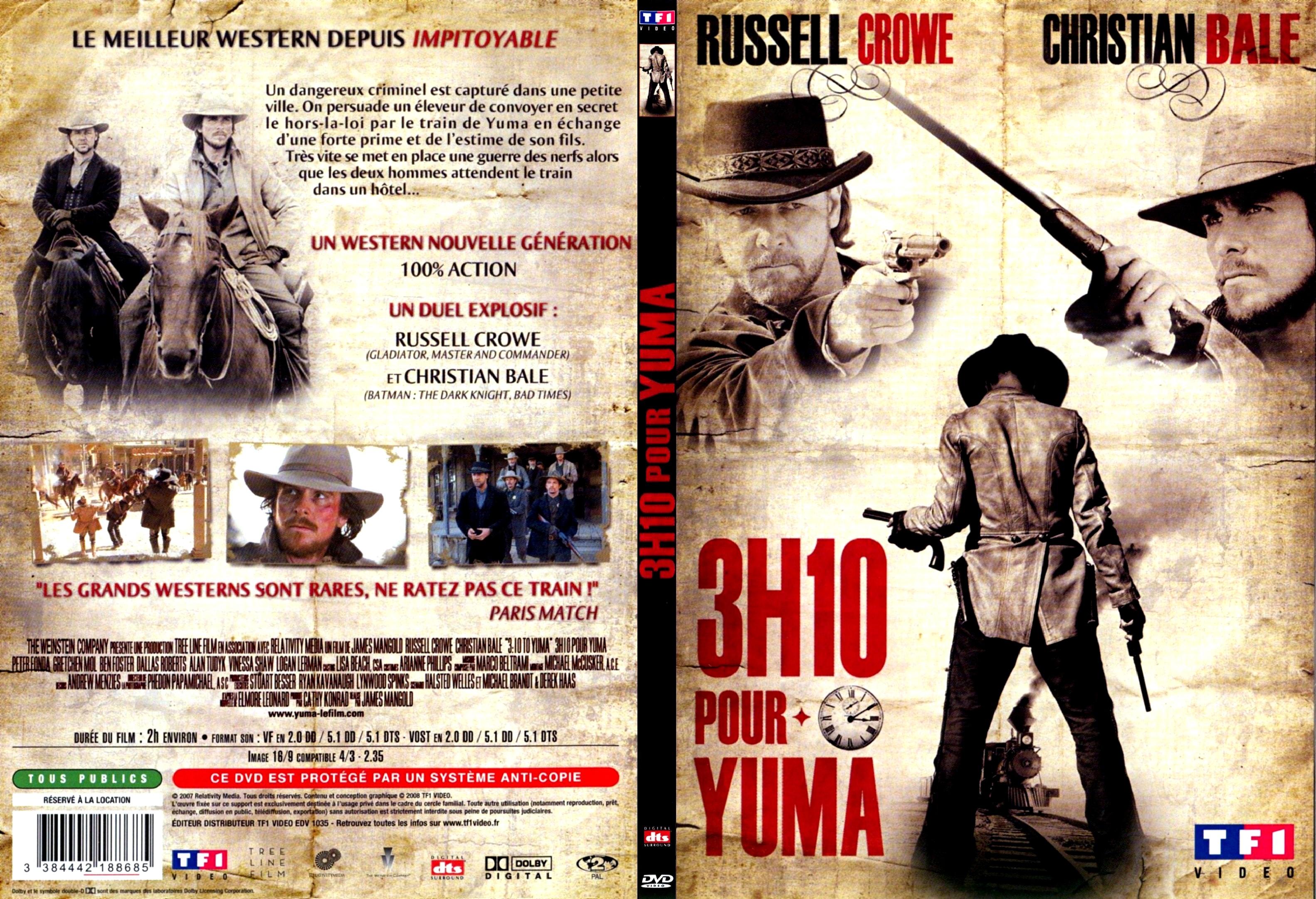 Jaquette DVD 3h10 pour Yuma (2007) - SLIM