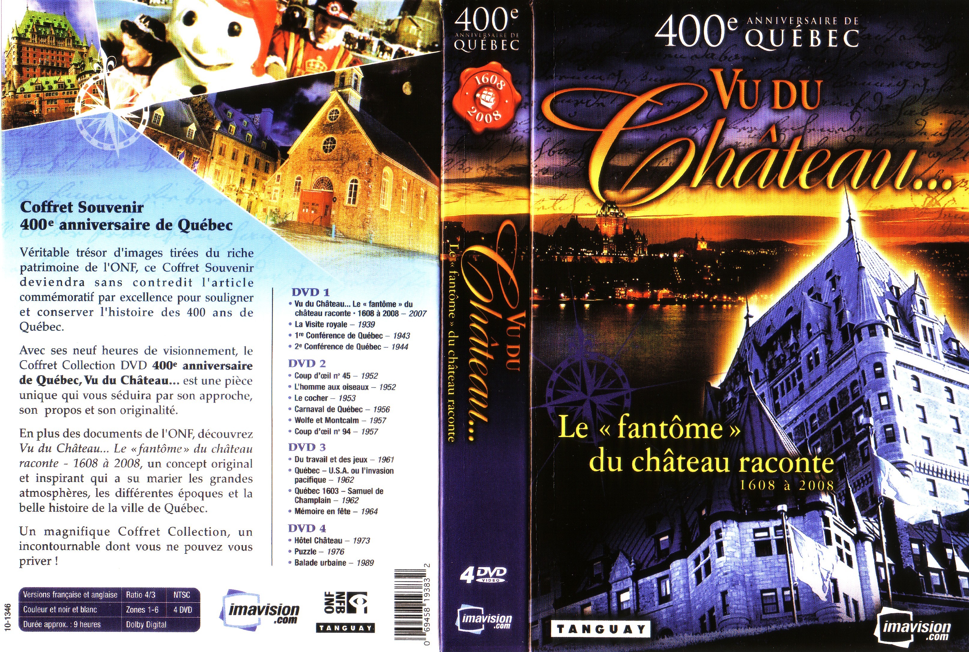 Jaquette DVD 400 ieme anniversaire du Qubec  vue du chateau (canadienne)